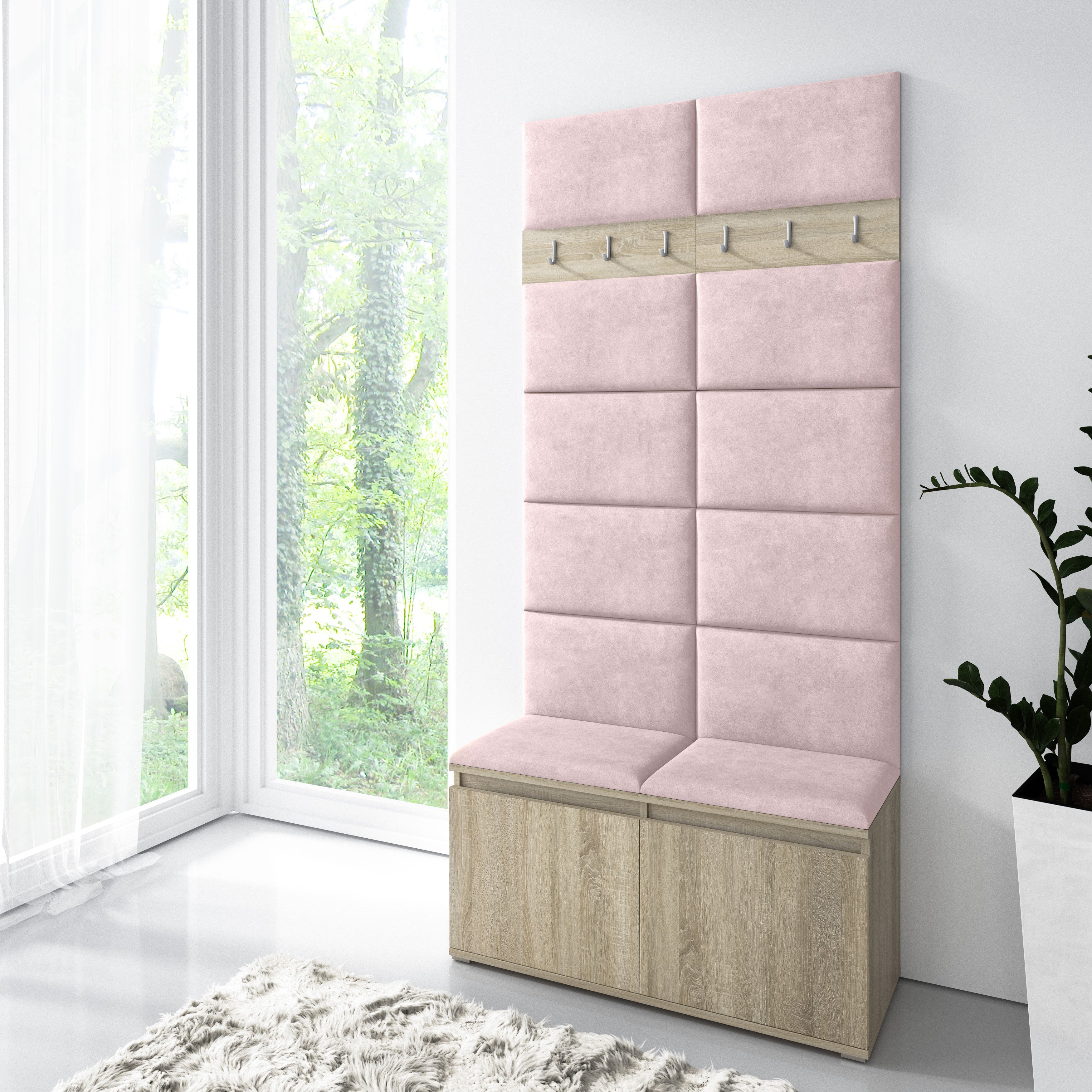 PK Emi 1 Hallway Wardrobe Sonoma - Flamingo