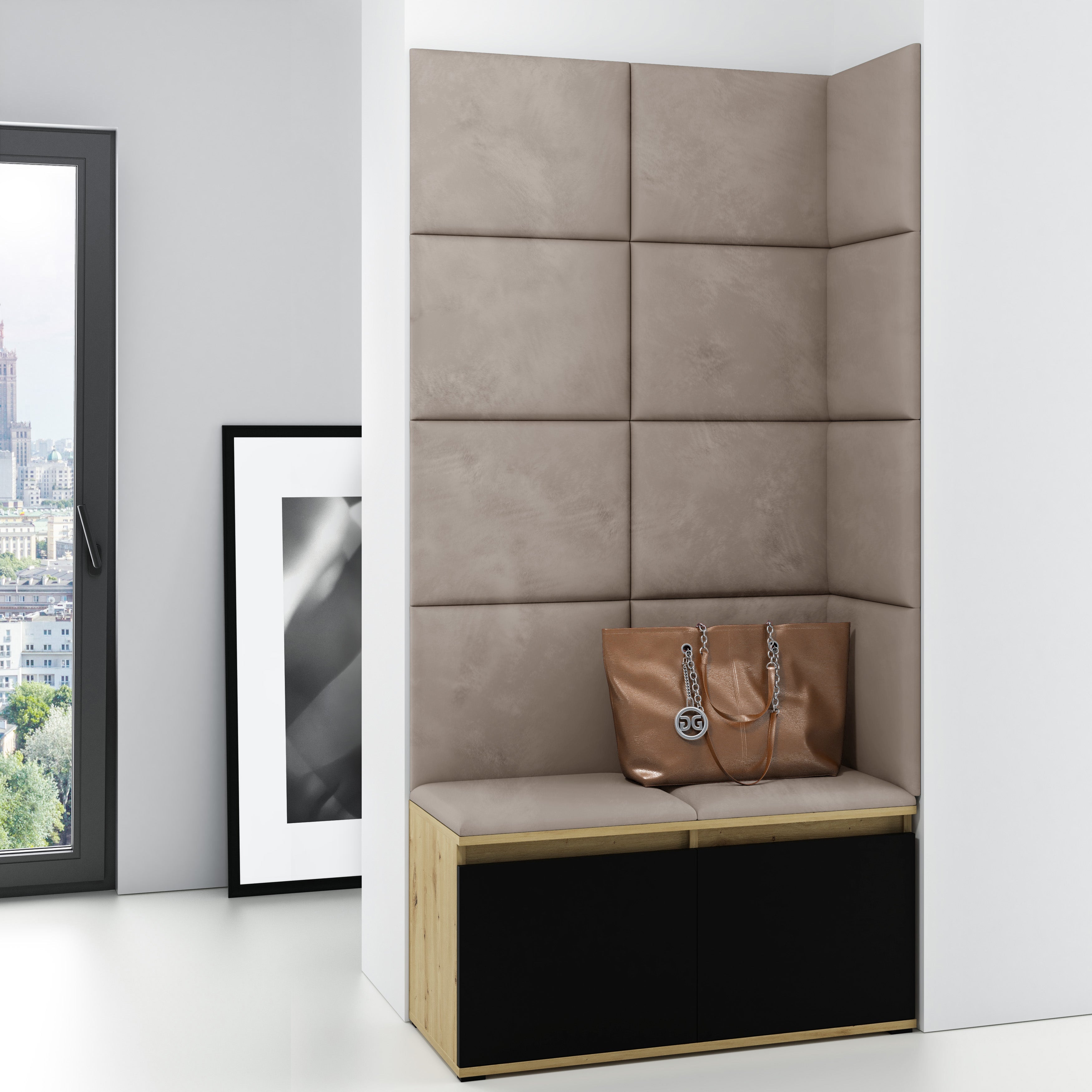 PK Emi 2 Hallway Wardrobe Artisan Oak/Black - Rabbit
