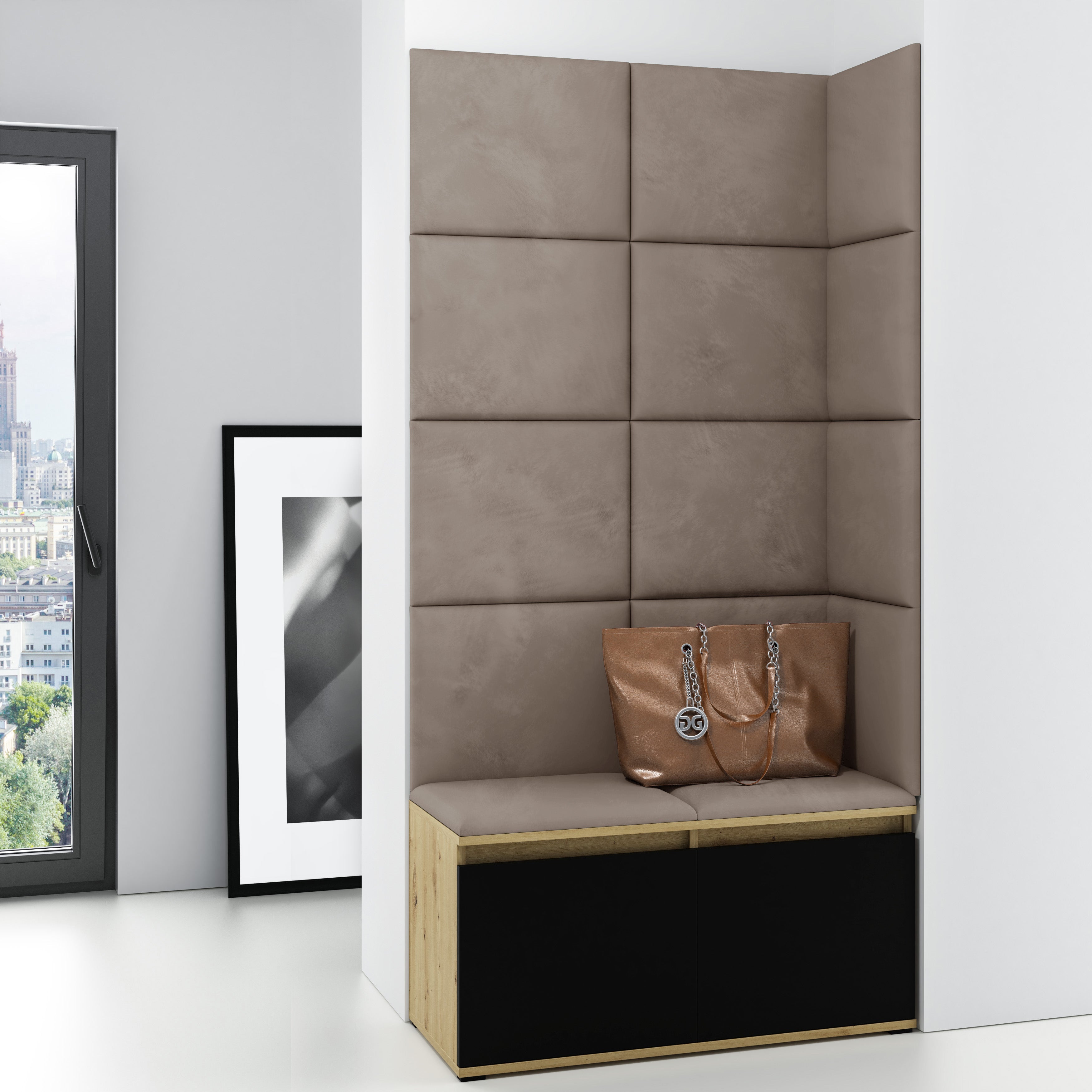 PK Emi 2 Hallway Wardrobe Artisan Oak/Black - Mika