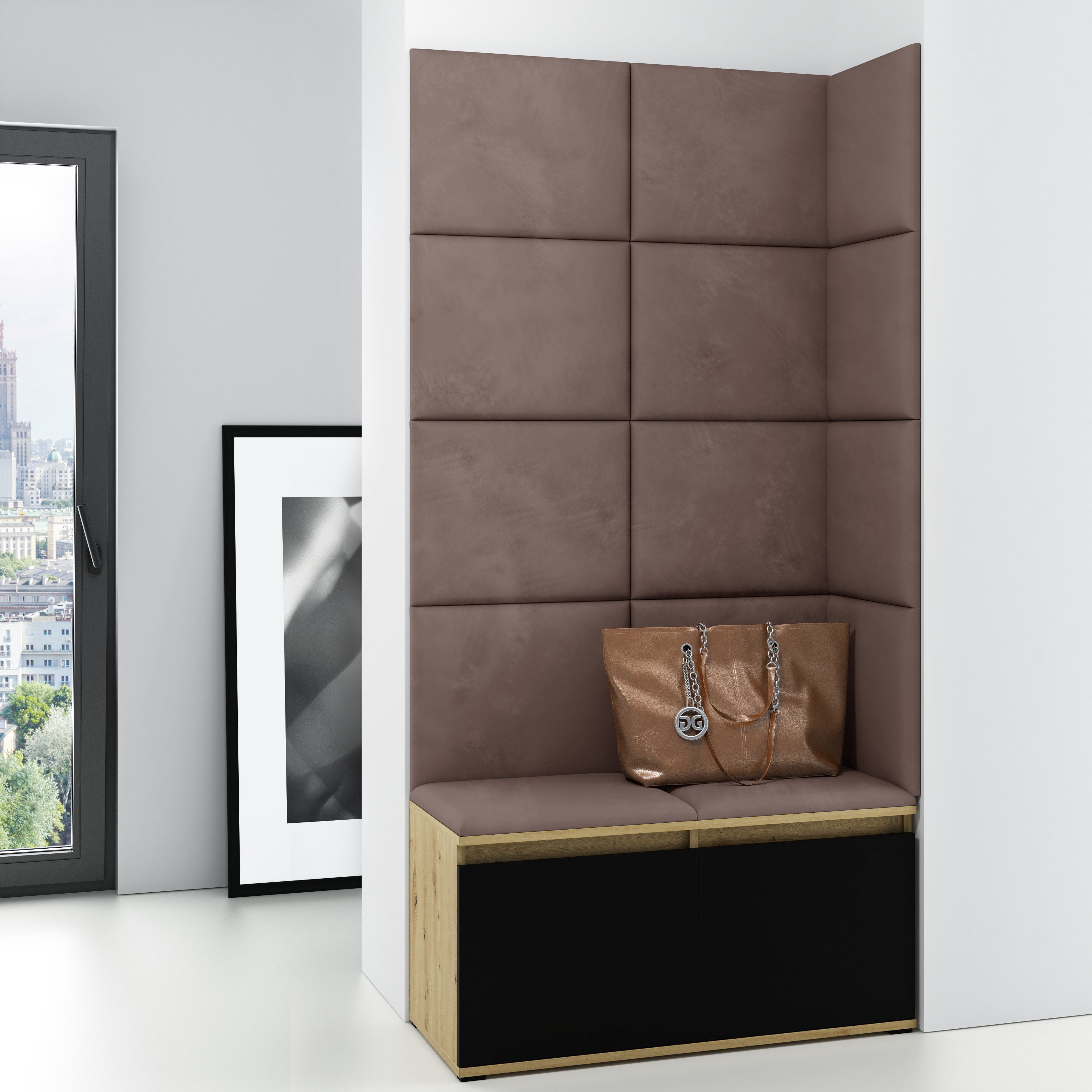 PK Emi 2 Hallway Wardrobe Artisan Oak/Black - Cacao