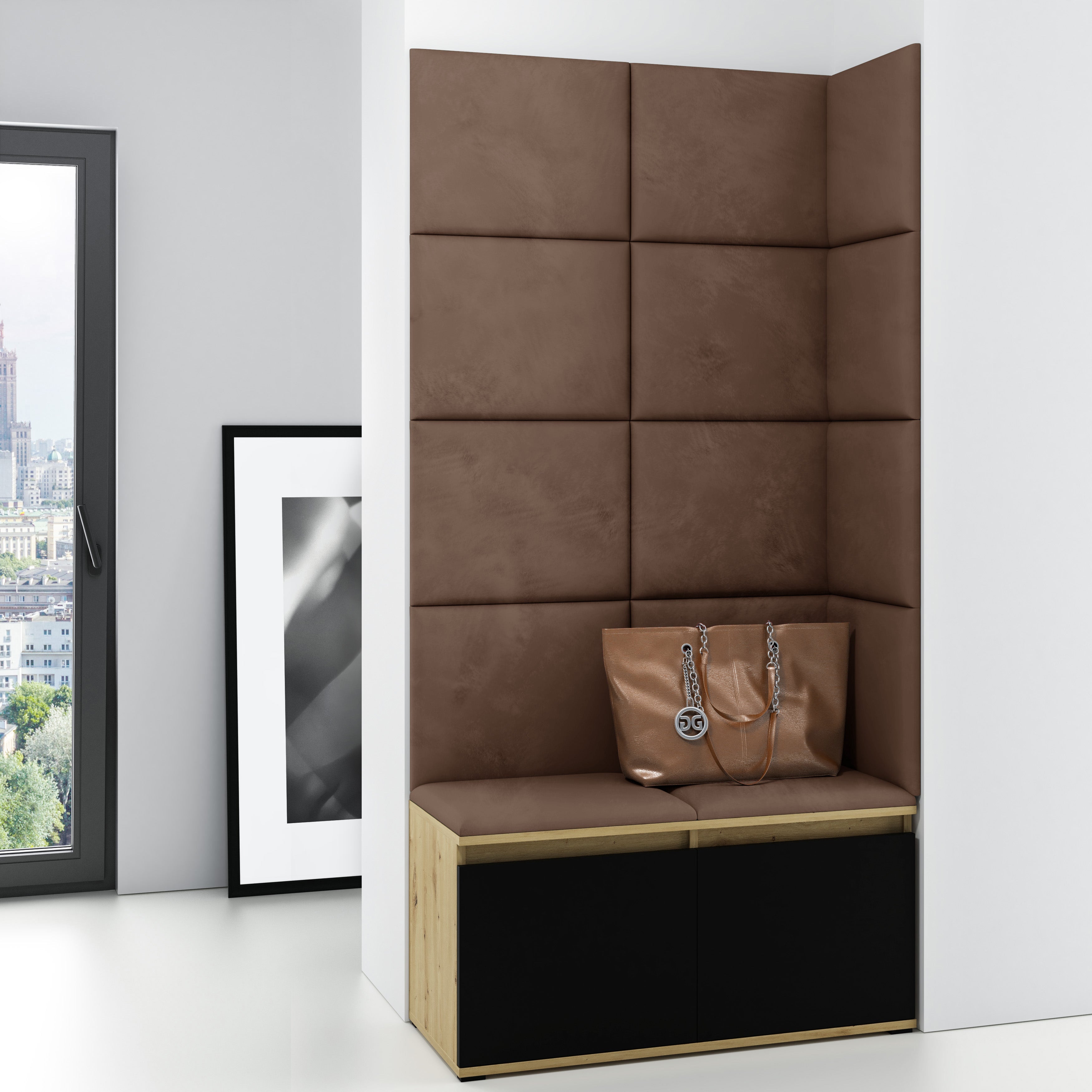 PK Emi 2 Hallway Wardrobe Artisan Oak/Black - Brown
