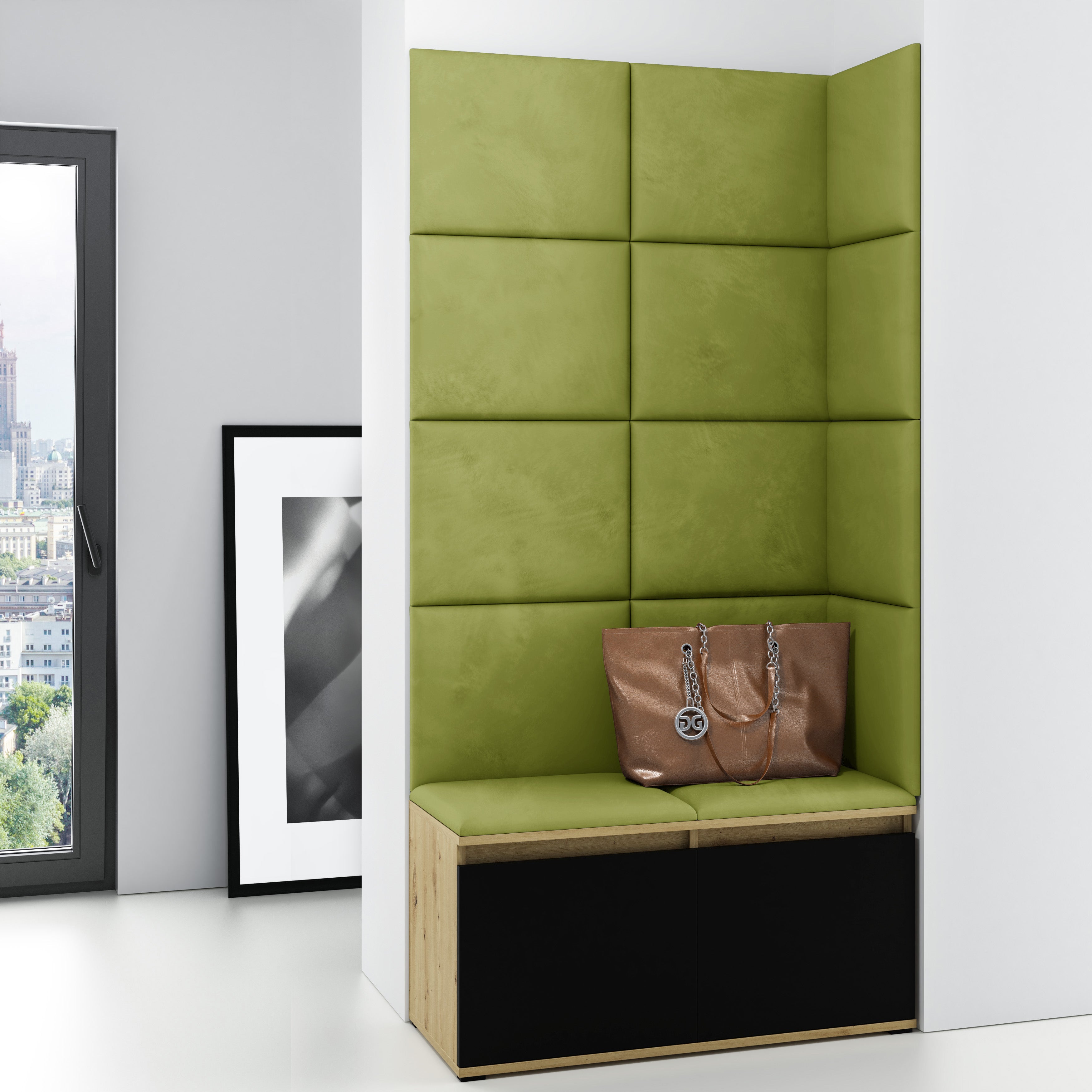 PK Emi 2 Hallway Wardrobe Artisan Oak/Black - Green
