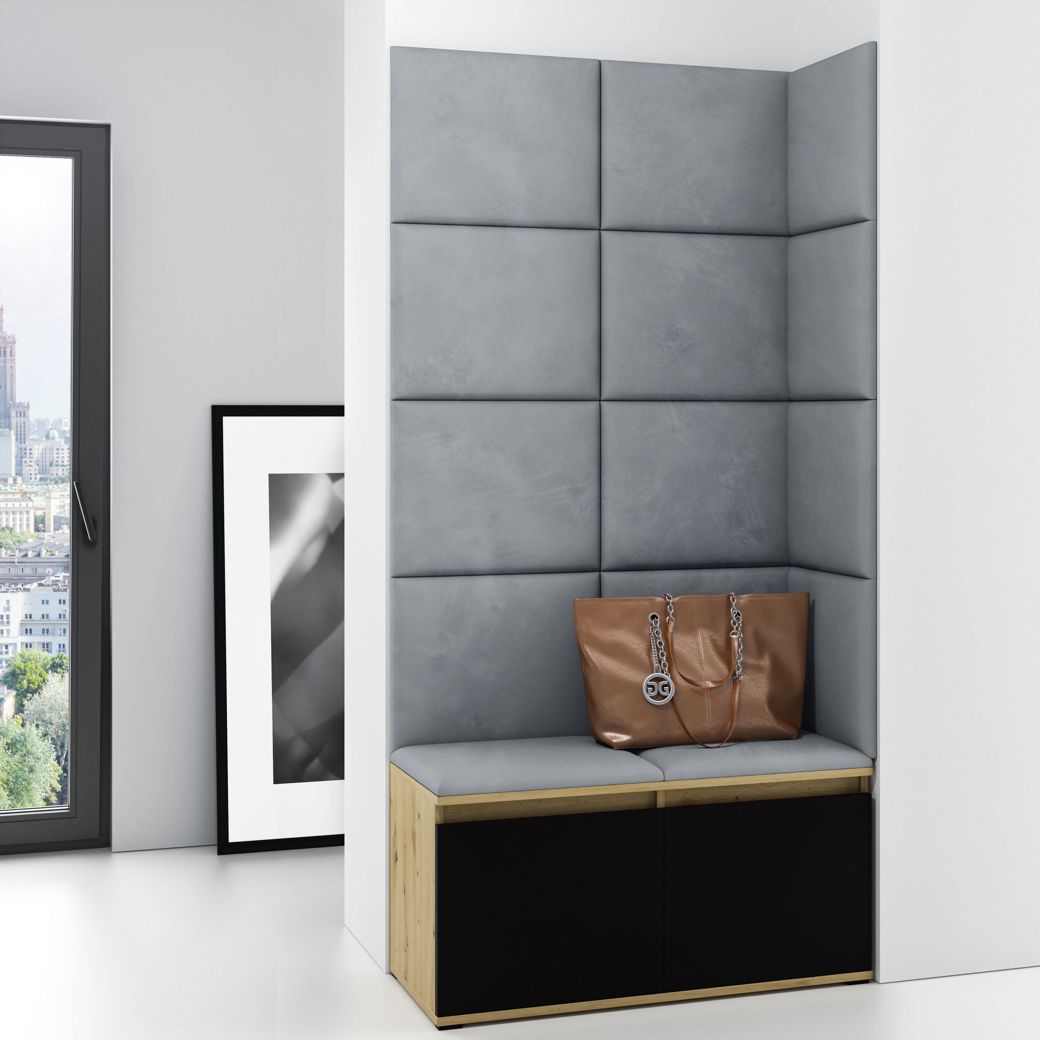 PK Emi 2 Hallway Wardrobe Artisan Oak/Black - Grey