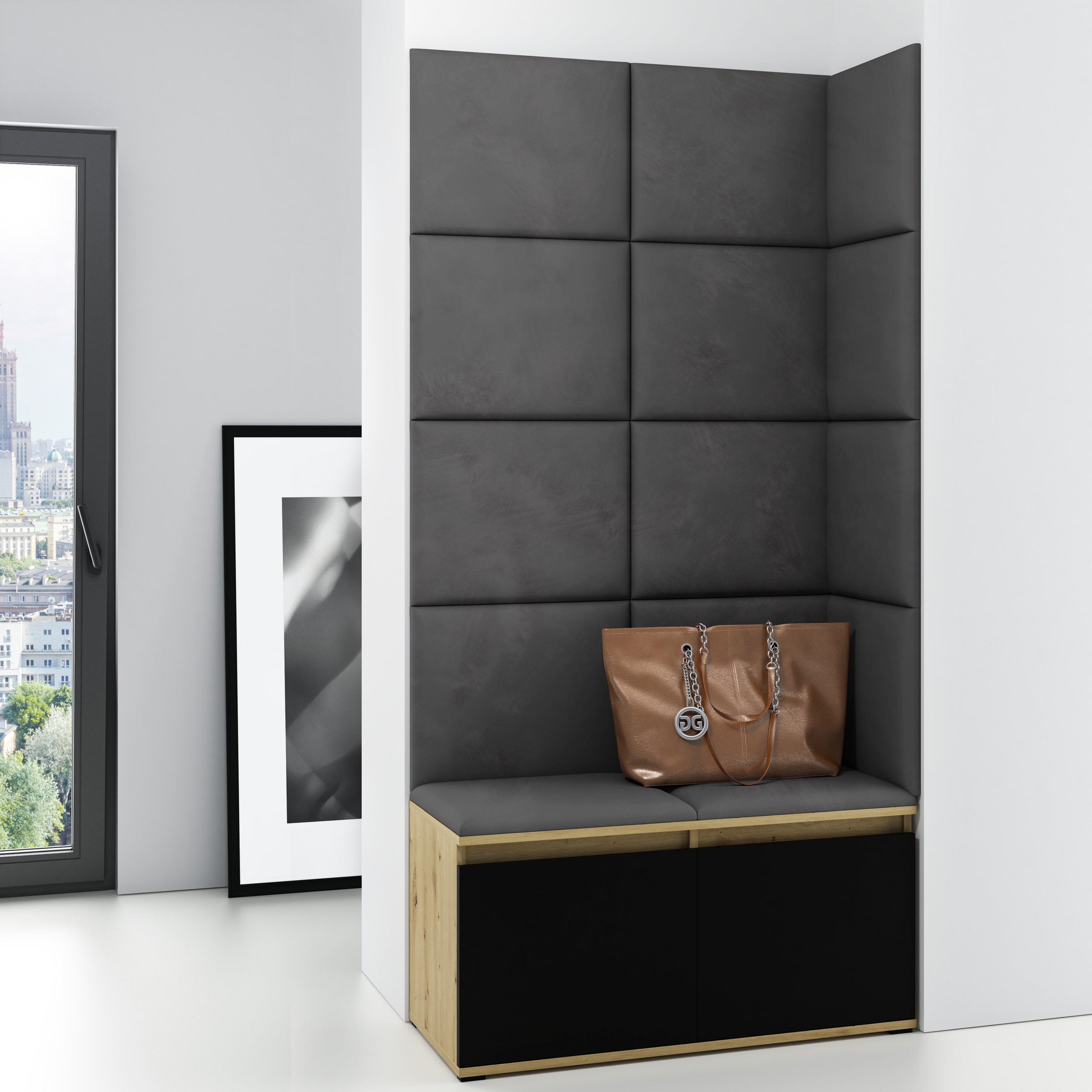 PK Emi 2 Hallway Wardrobe Artisan Oak/Black - Graphite