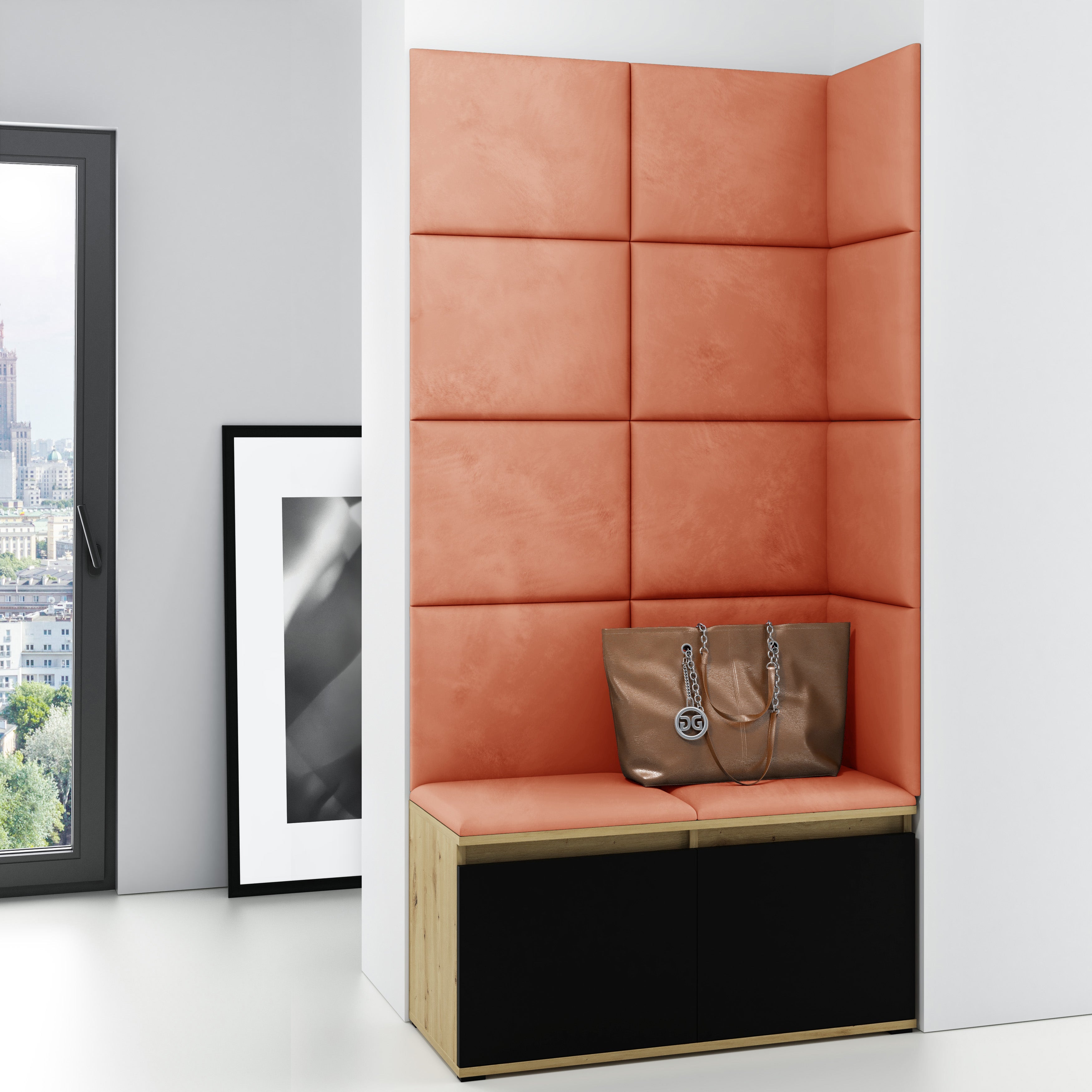 PK Emi 2 Hallway Wardrobe Artisan Oak/Black - Orange