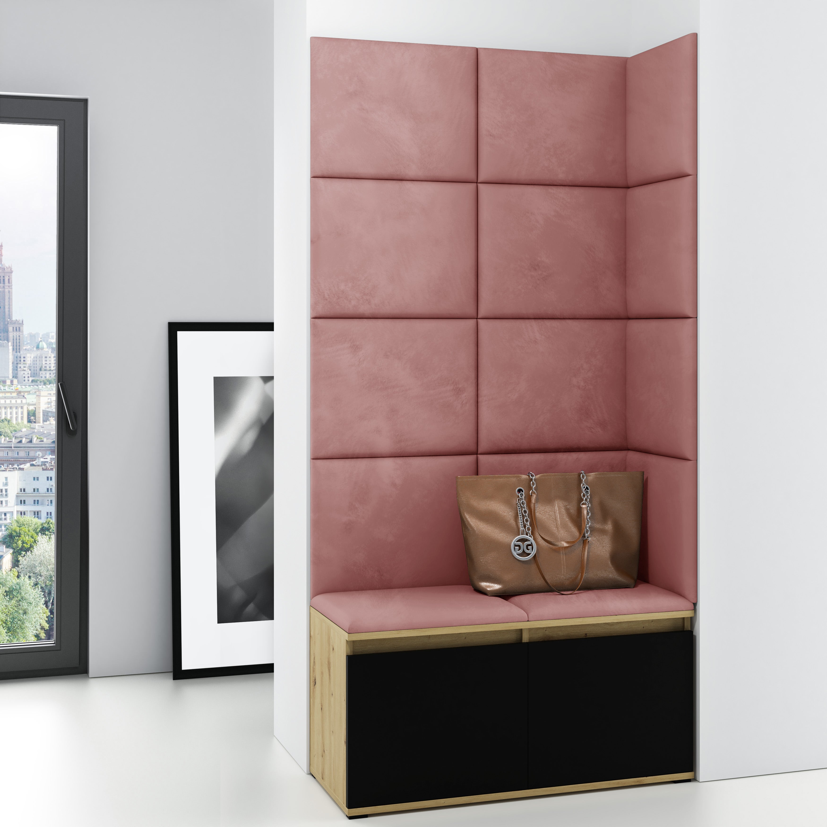 PK Emi 2 Hallway Wardrobe Artisan Oak/Black - Misty Rose