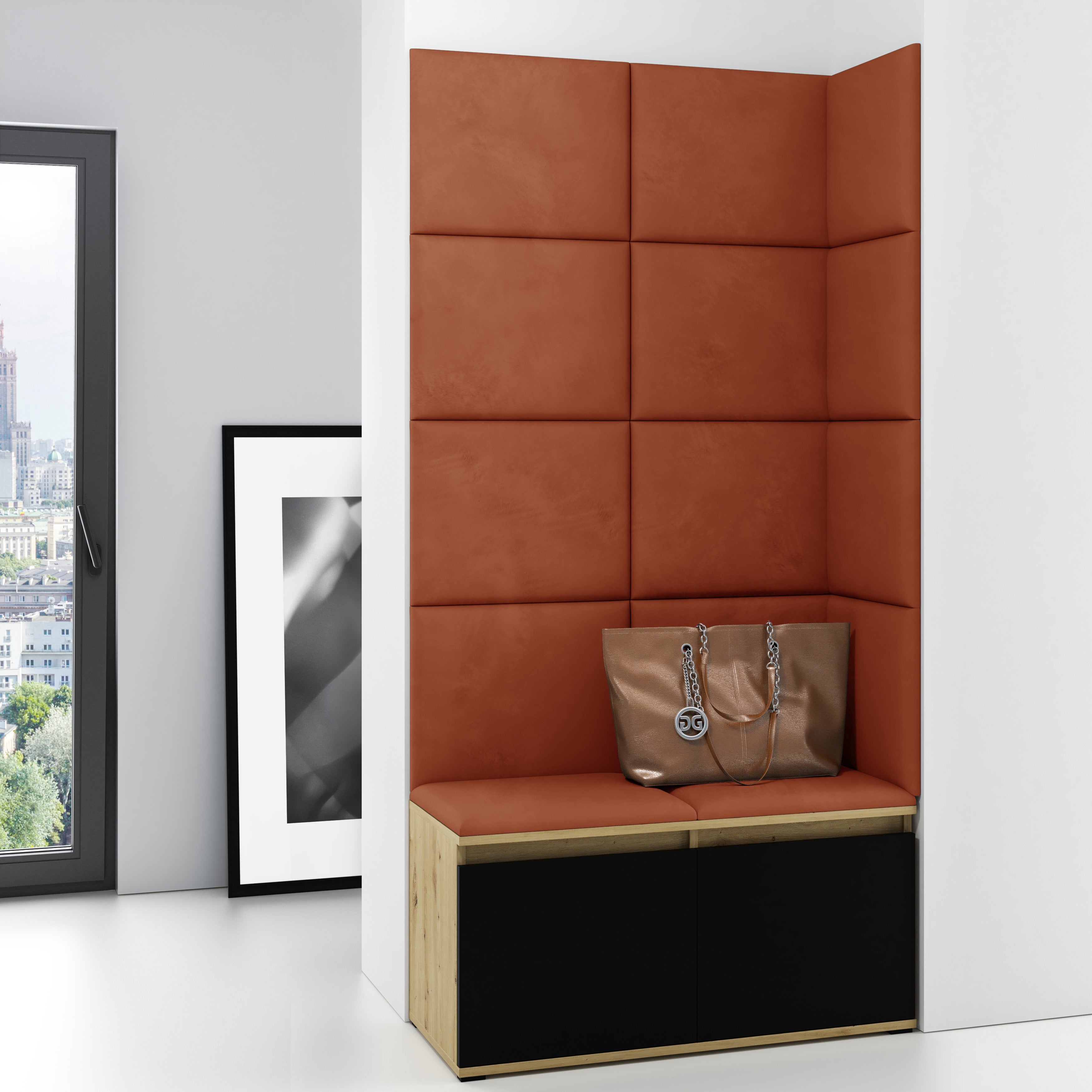 PK Emi 2 Hallway Wardrobe Artisan Oak/Black - Rust