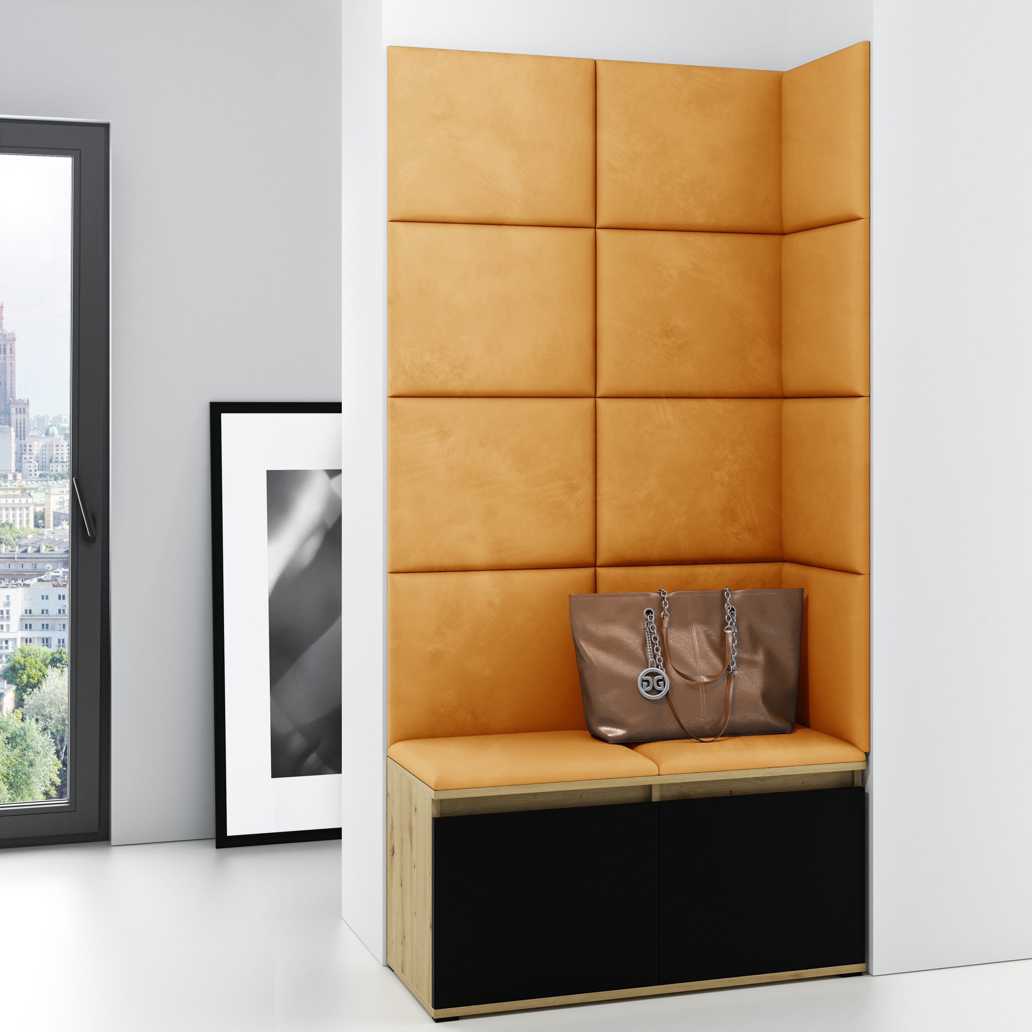 PK Emi 2 Hallway Wardrobe Artisan Oak/Black - Amber