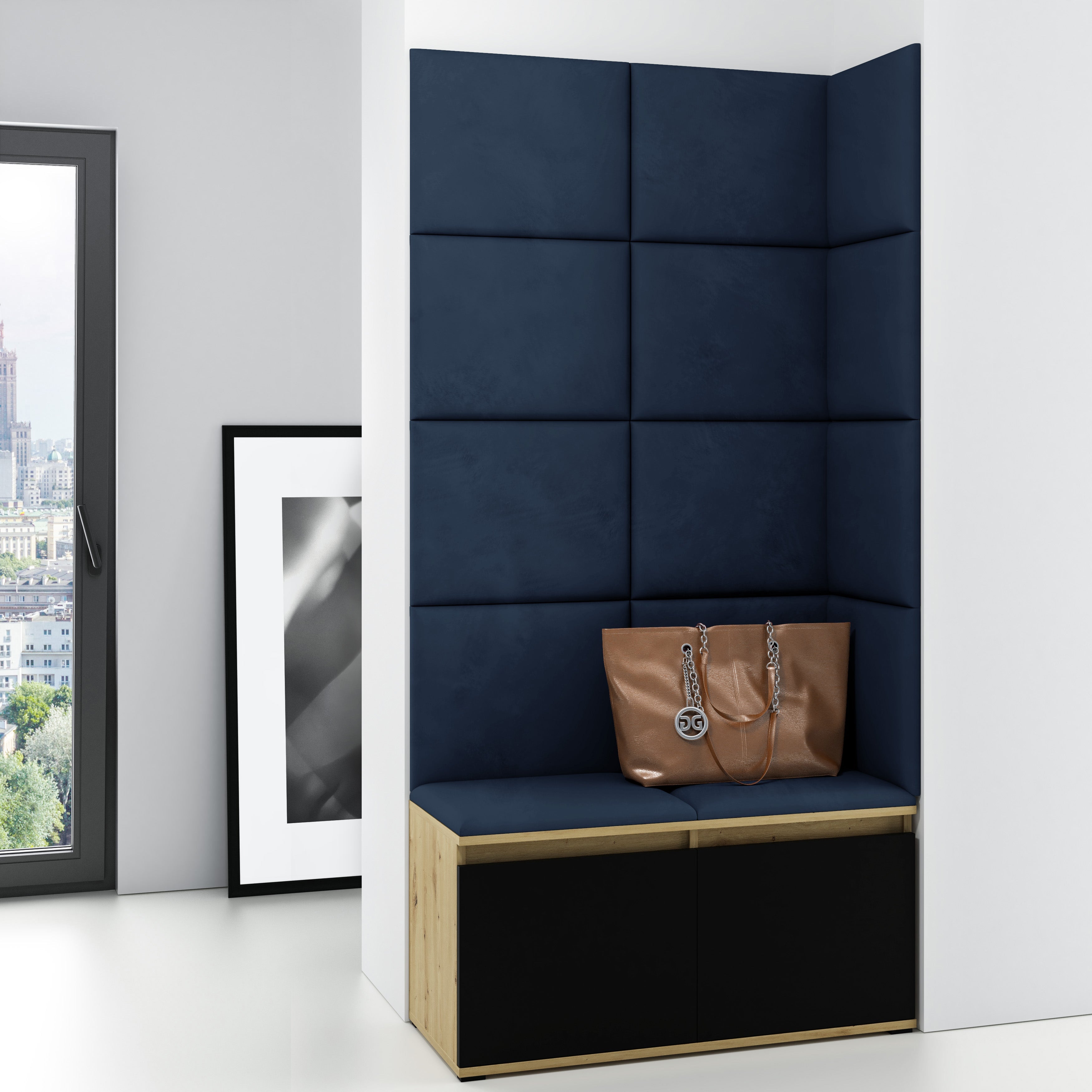 PK Emi 2 Hallway Wardrobe Artisan Oak/Black - Deep Blue
