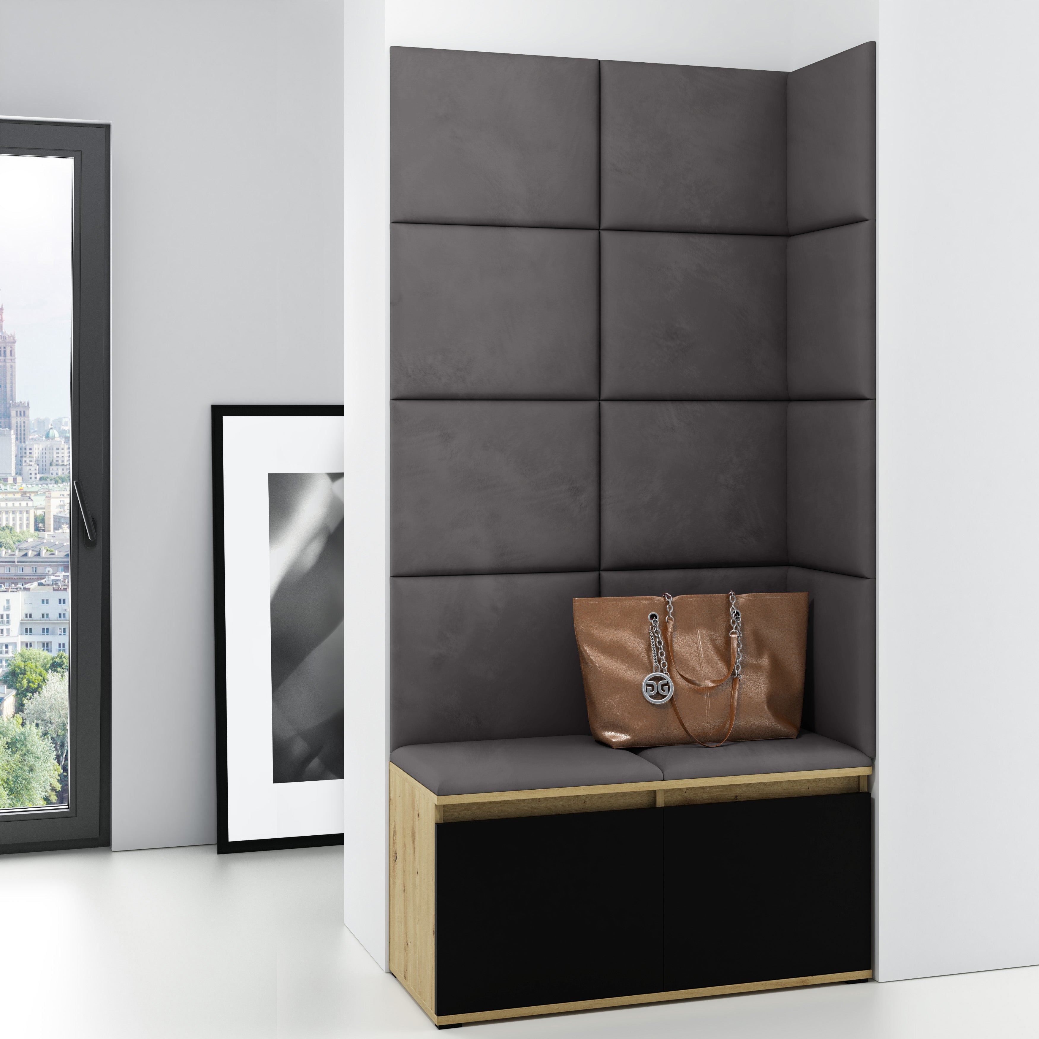 PK Emi 2 Hallway Wardrobe Artisan Oak/Black - Elephant