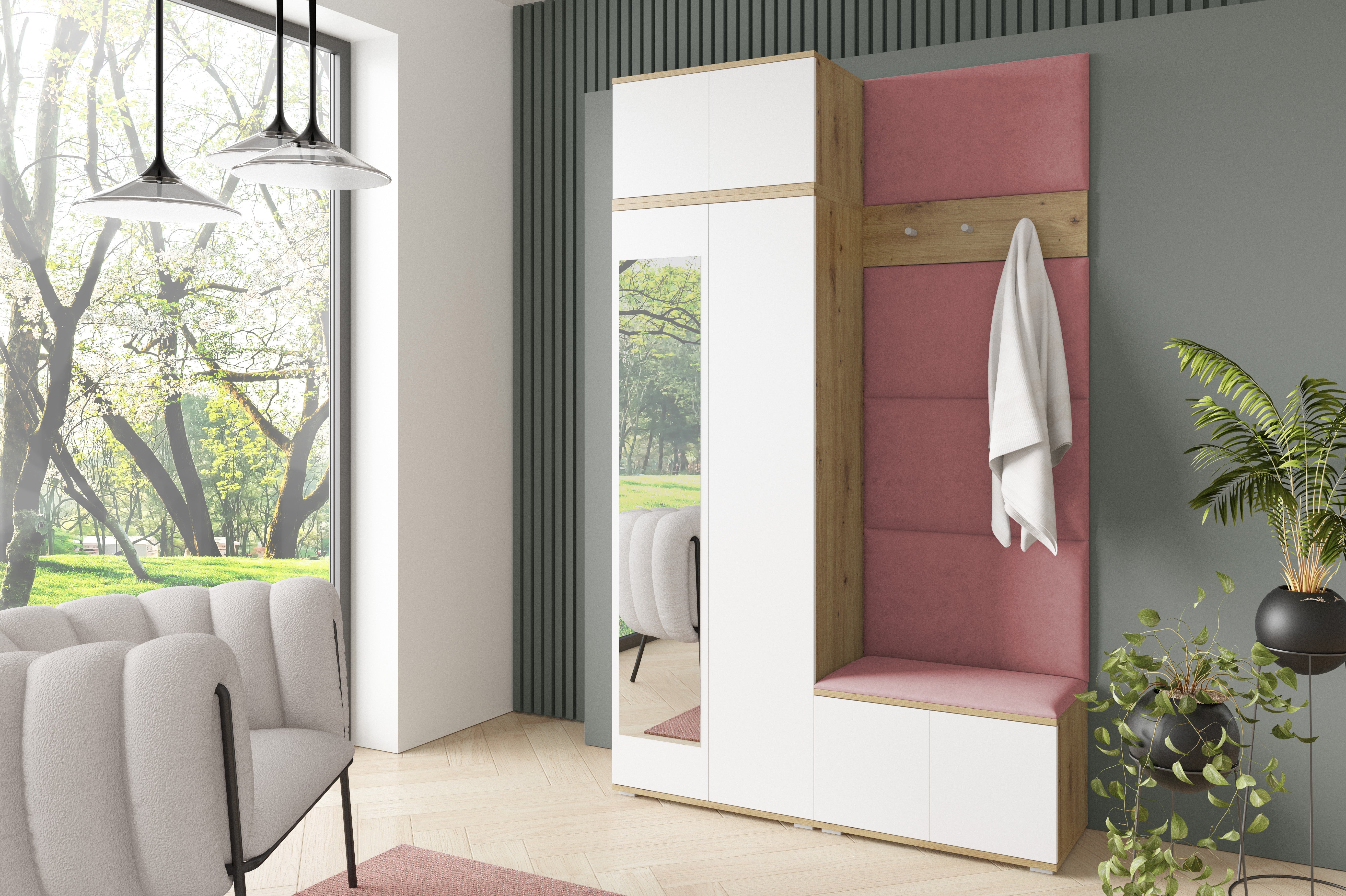 PK Sevilla 2 Hallway Wardrobe - Misty Rose