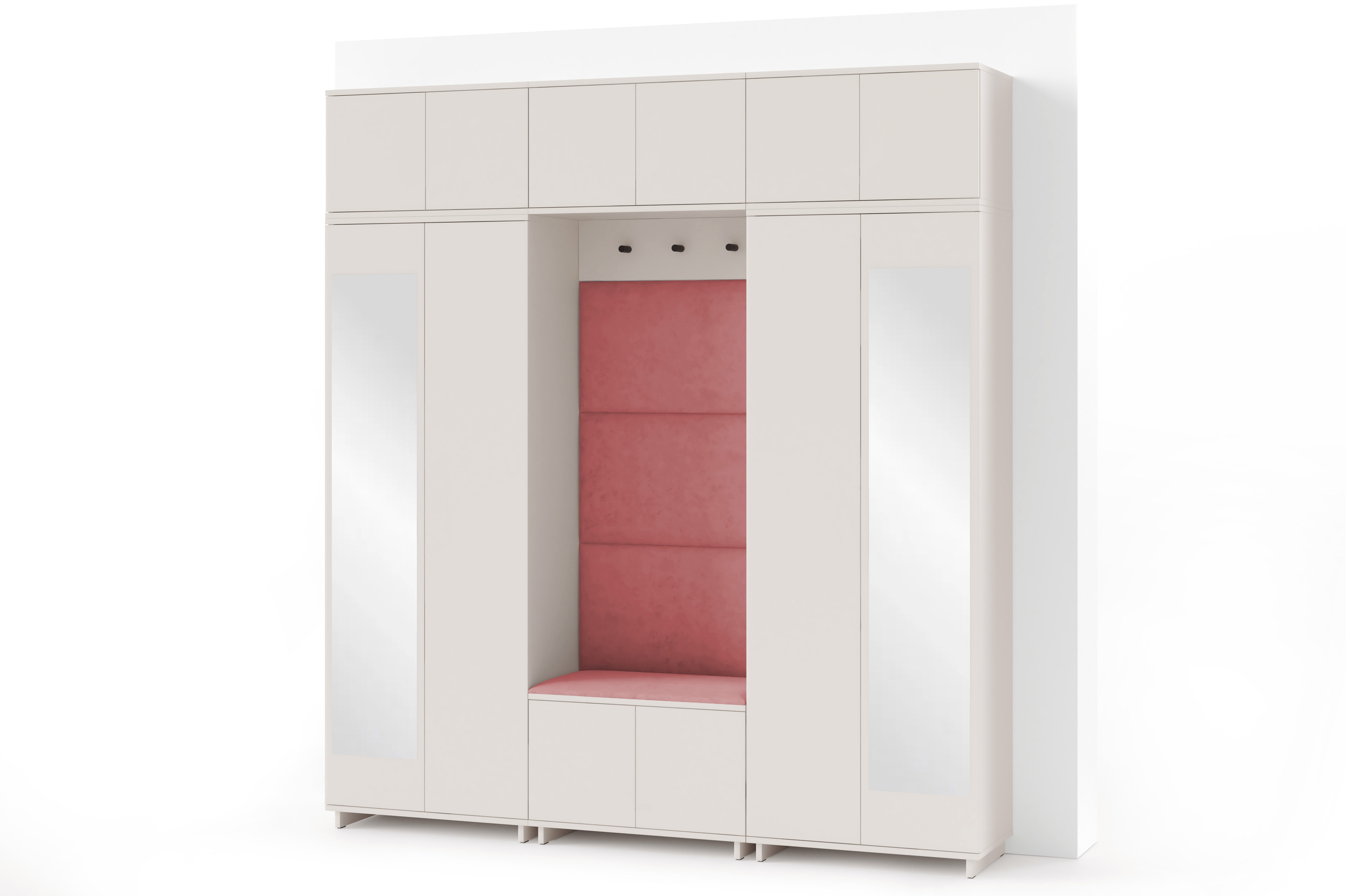 PK Bianco 2 Hallway Wardrobe Set - Misty Rose
