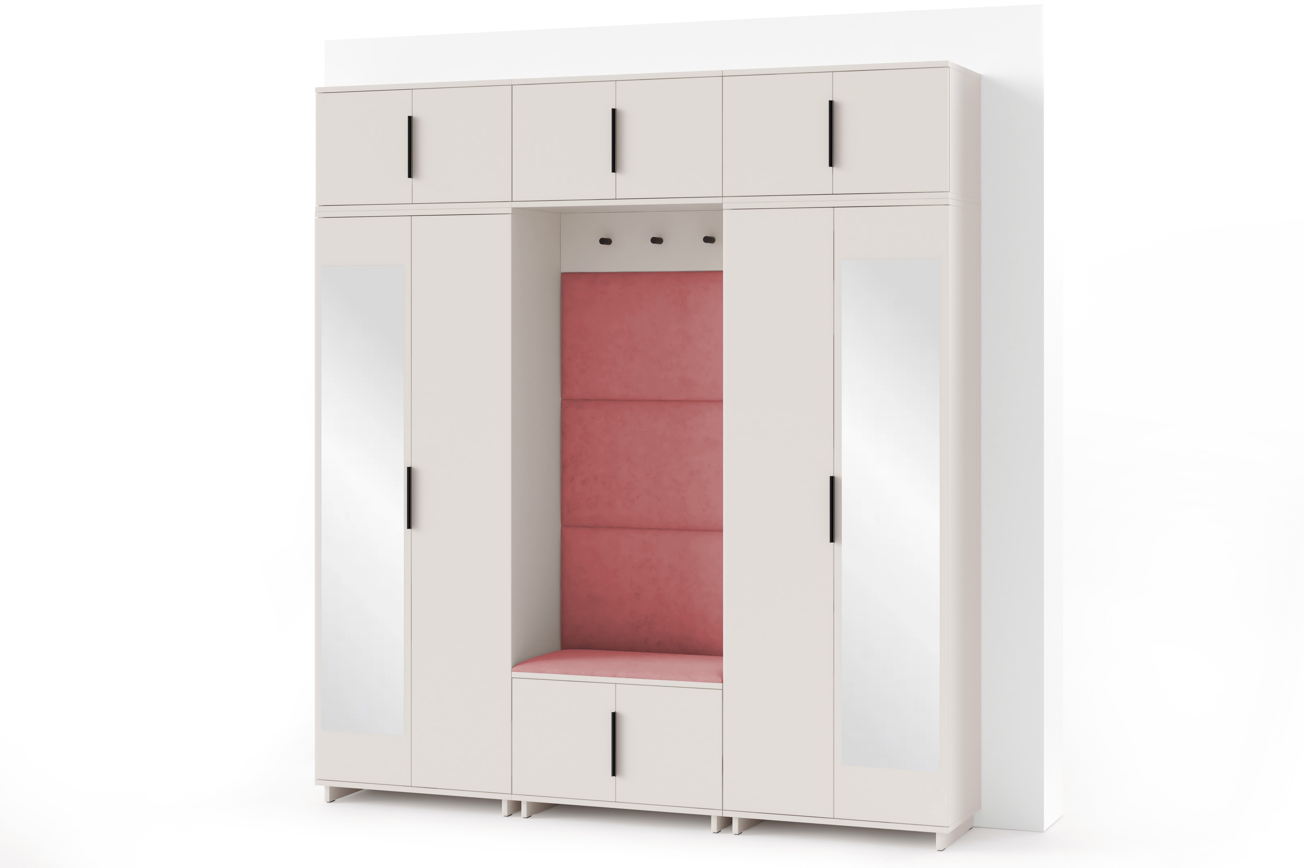PK Bianco 2 Hallway Wardrobe Set - Misty Rose