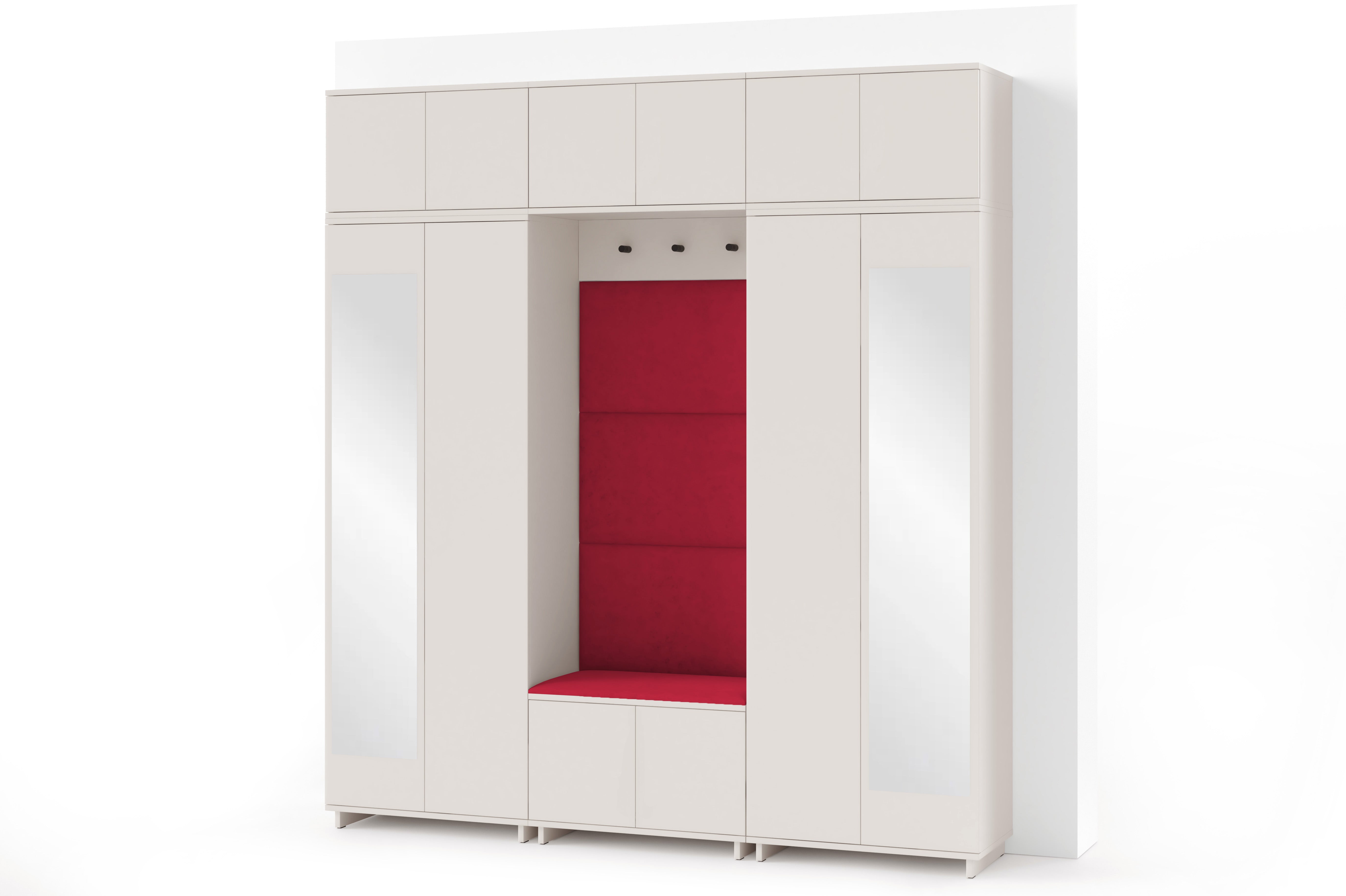 PK Bianco 2 Hallway Wardrobe Set - Ruby Red