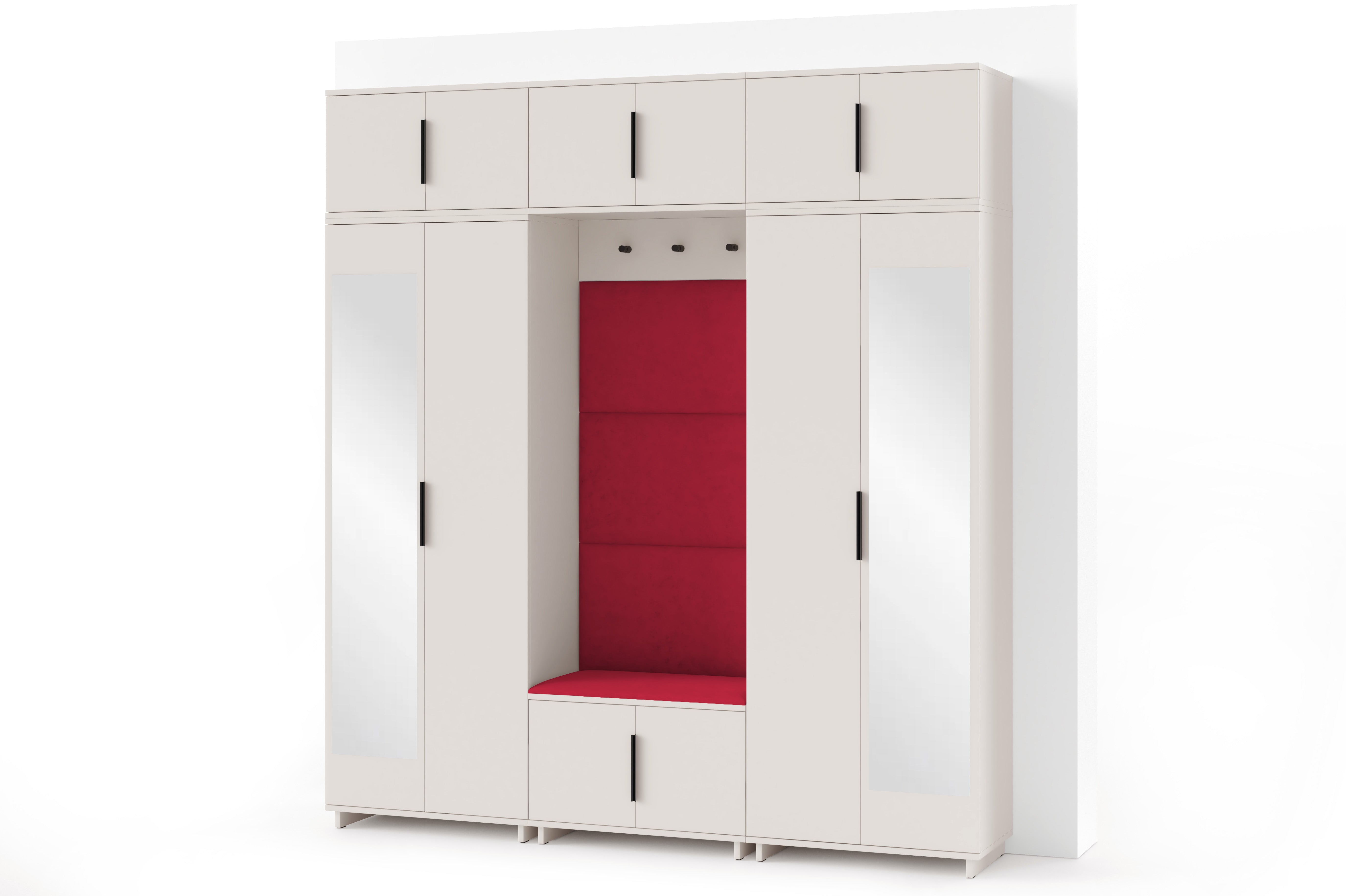 PK Bianco 2 Hallway Wardrobe Set - Ruby Red