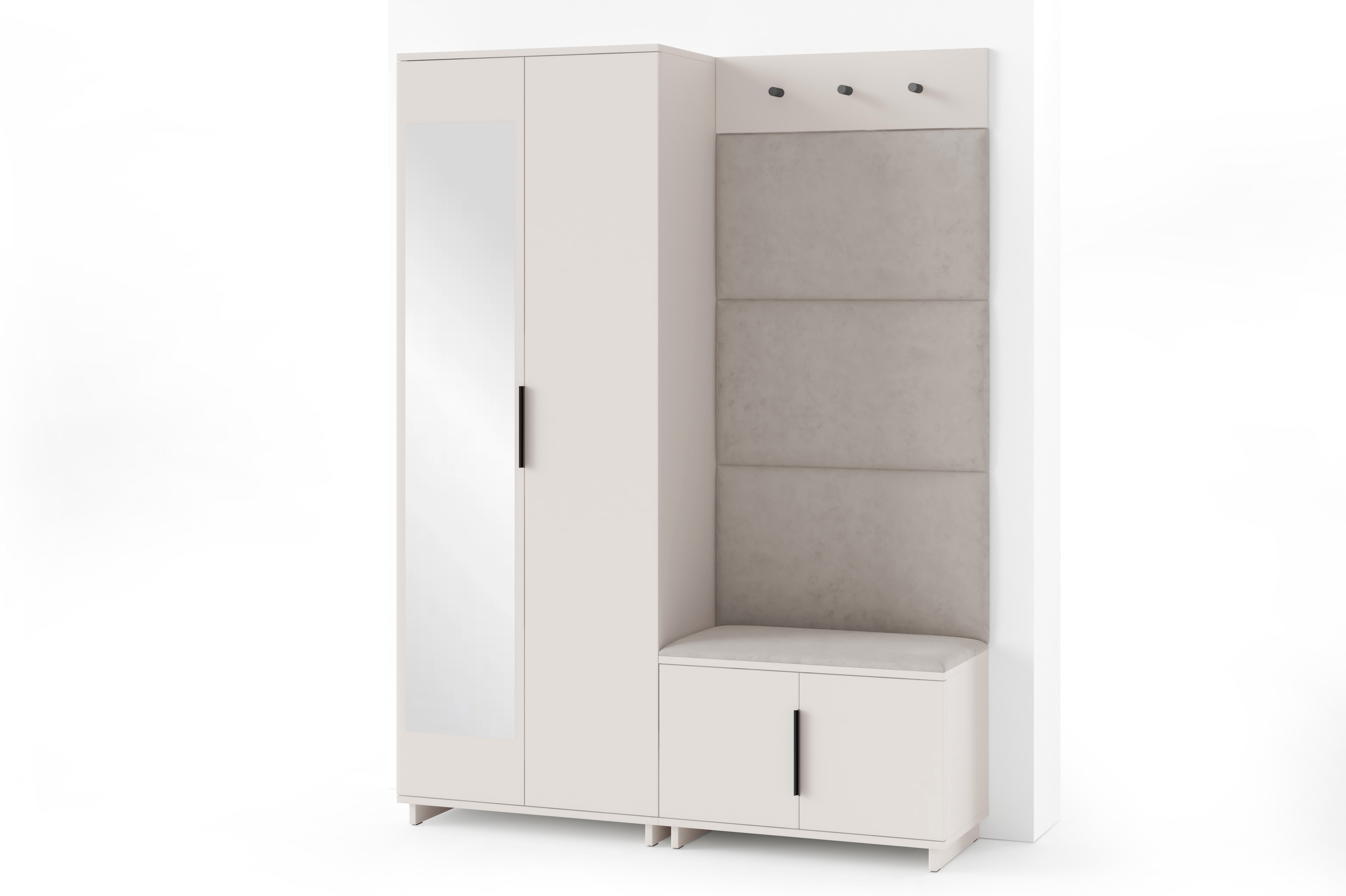 PK Bianco 3 Hallway Wardrobe Set - Cream
