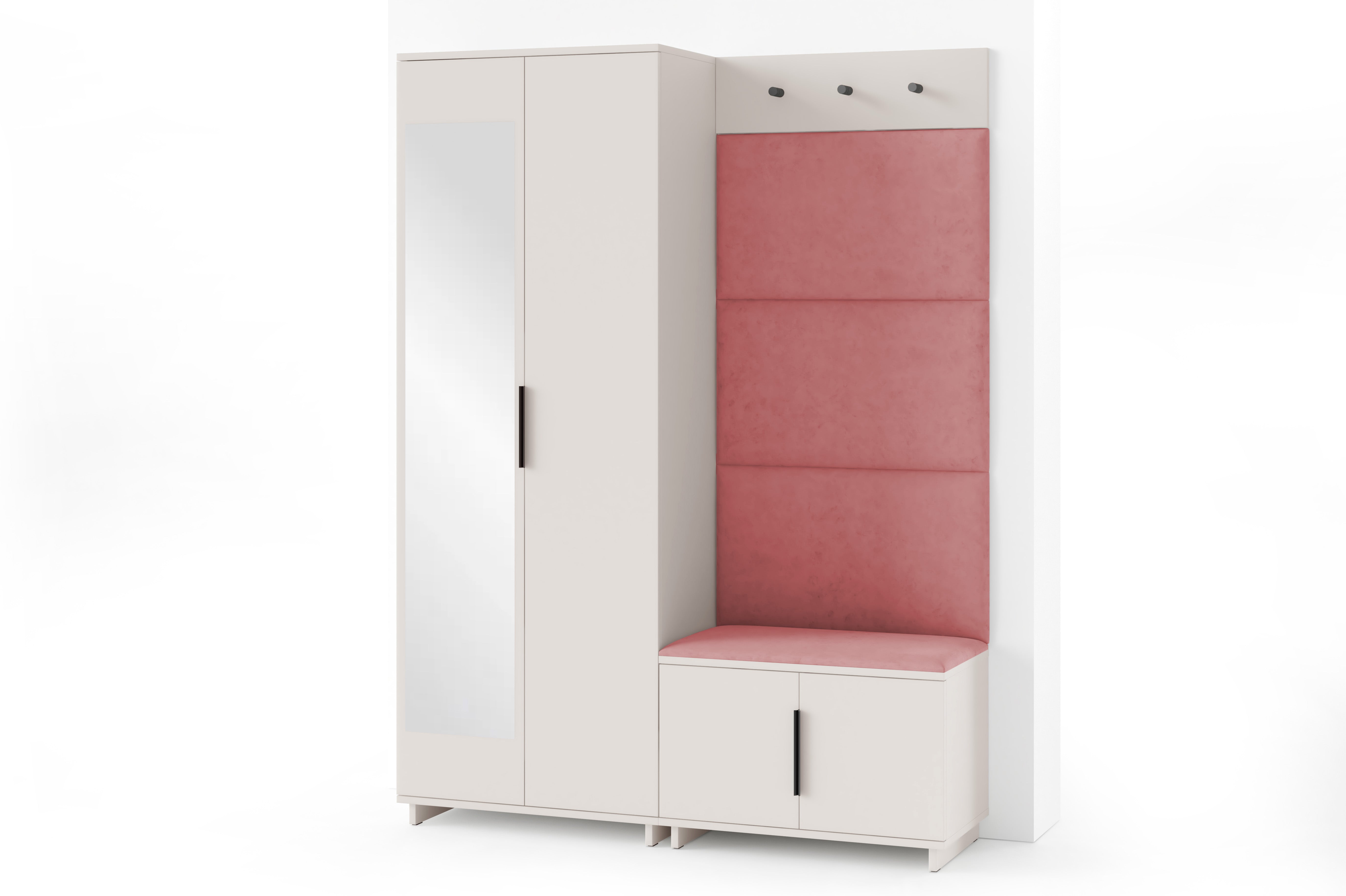 PK Bianco 3 Hallway Wardrobe Set - Misty Rose