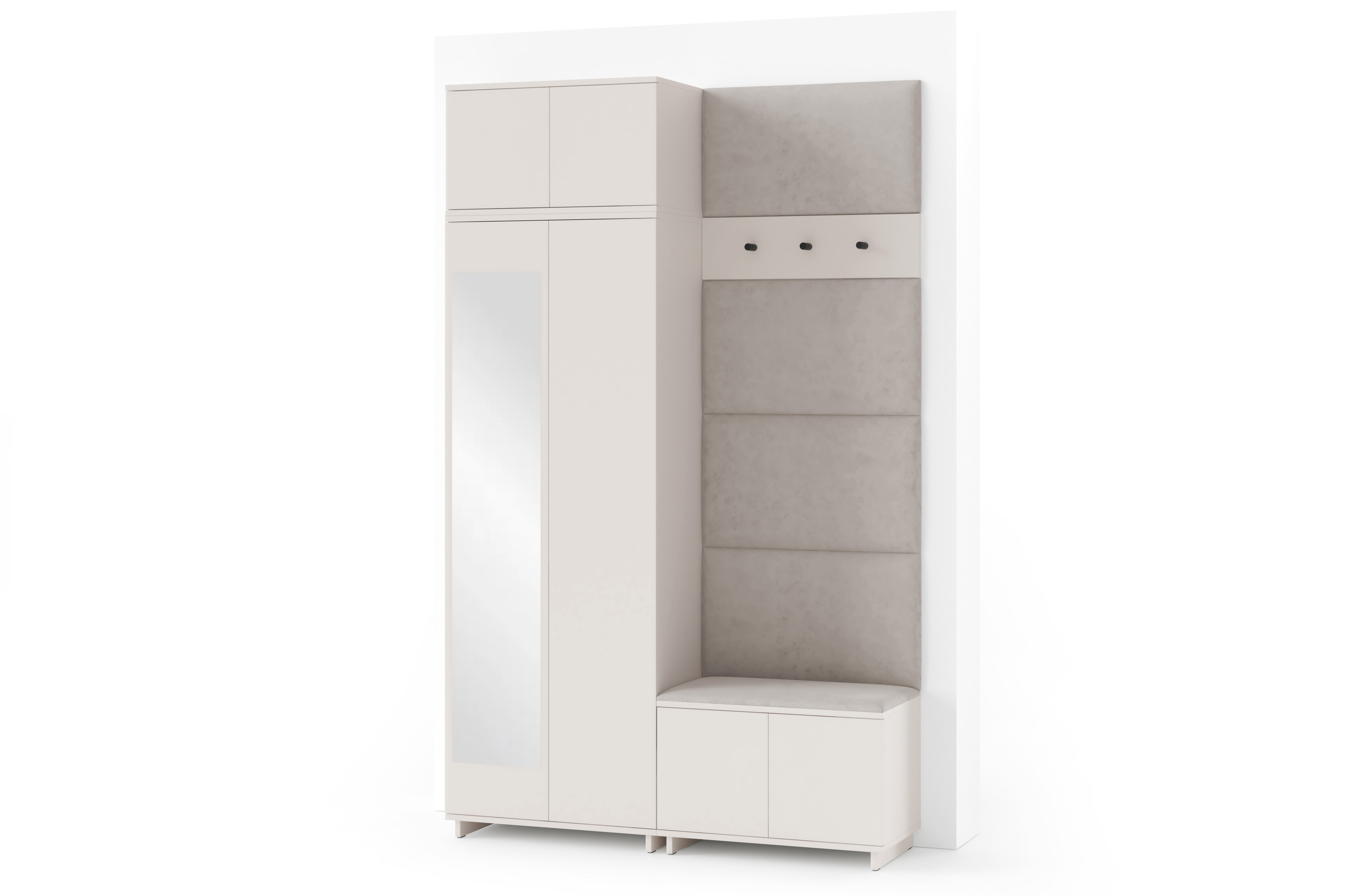 PK Bianco 4 Hallway Wardrobe Set - Cream