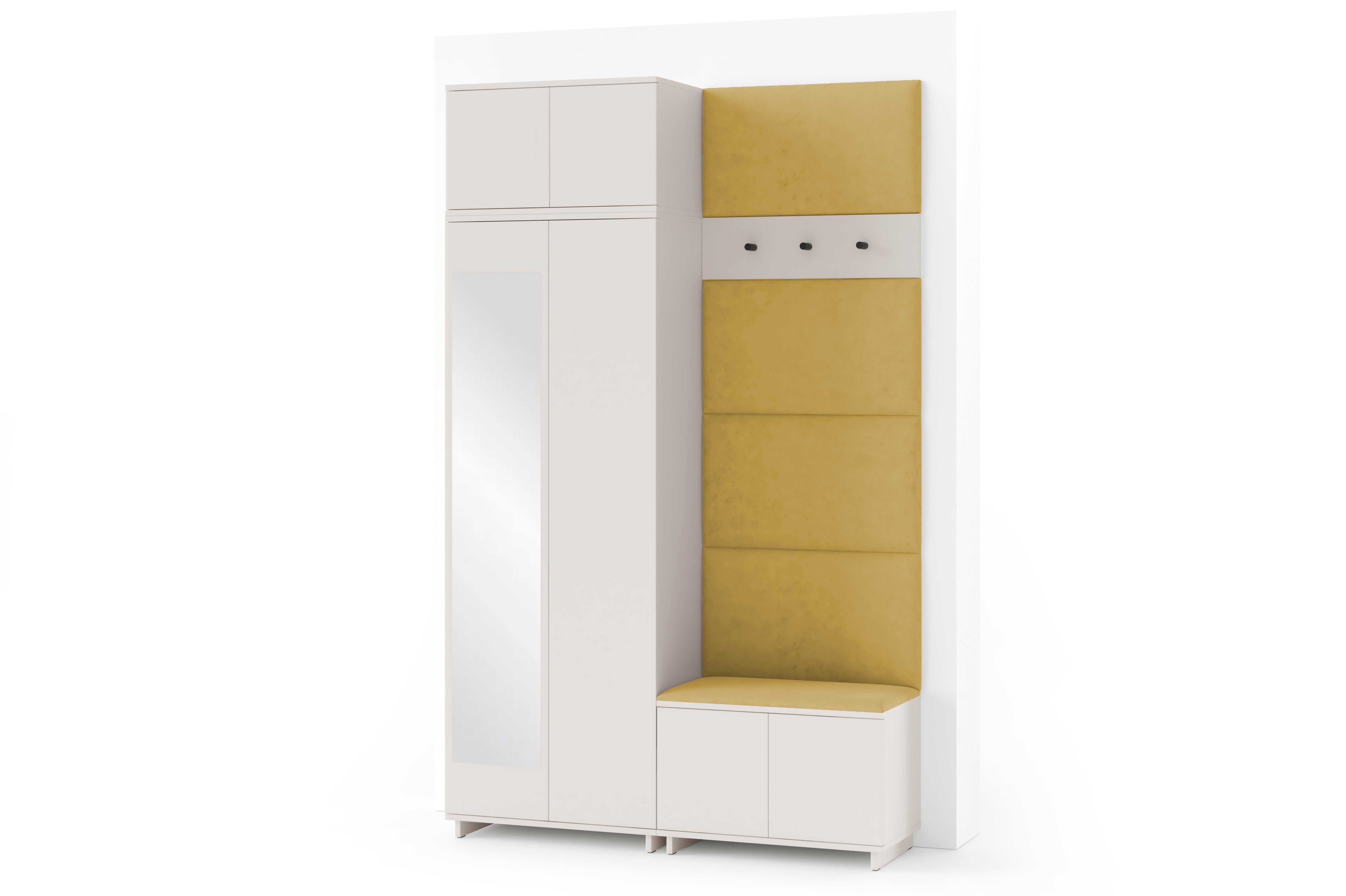 PK Bianco 4 Hallway Wardrobe Set - Yellow