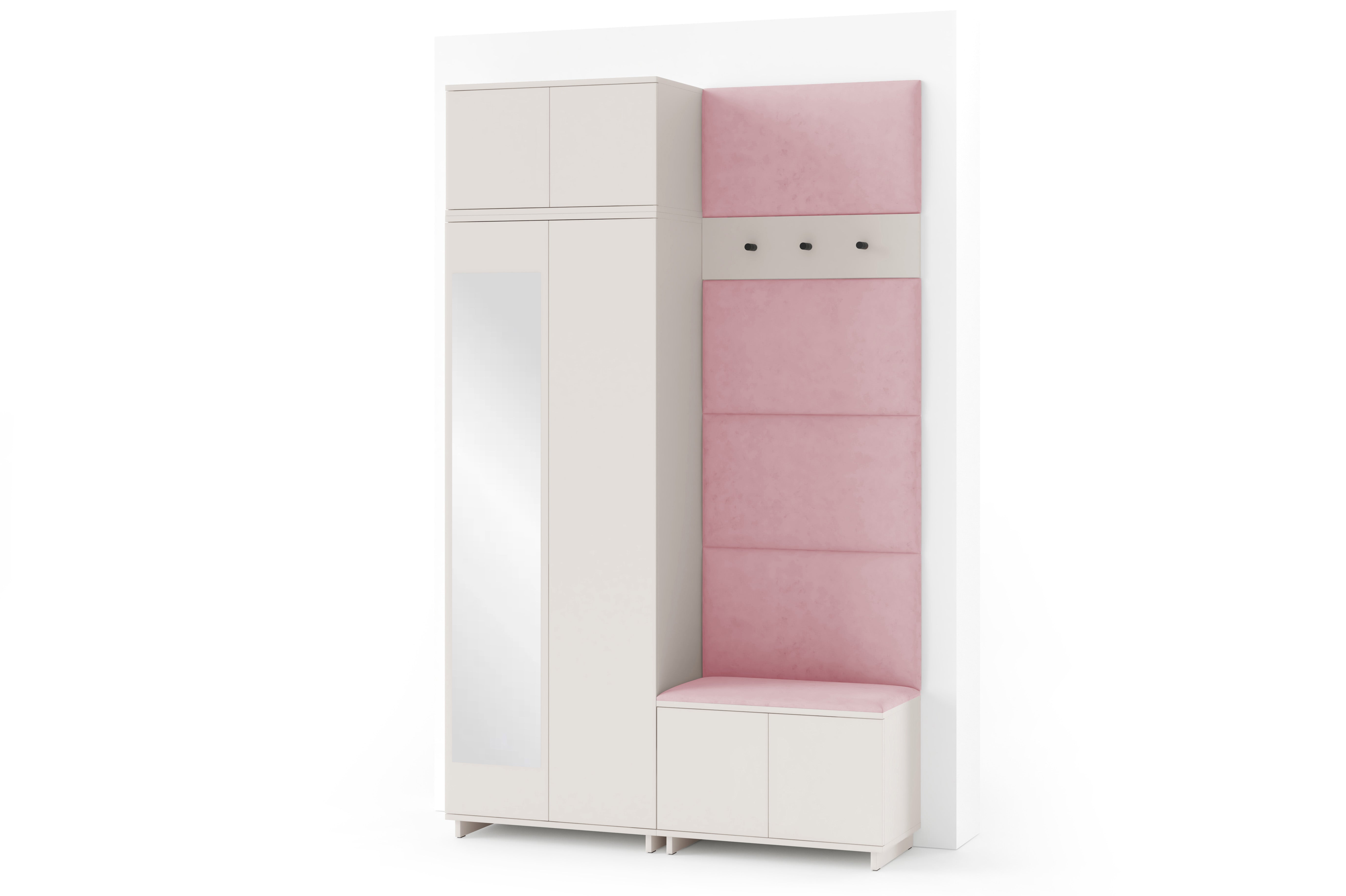 PK Bianco 4 Hallway Wardrobe Set - Flamingo