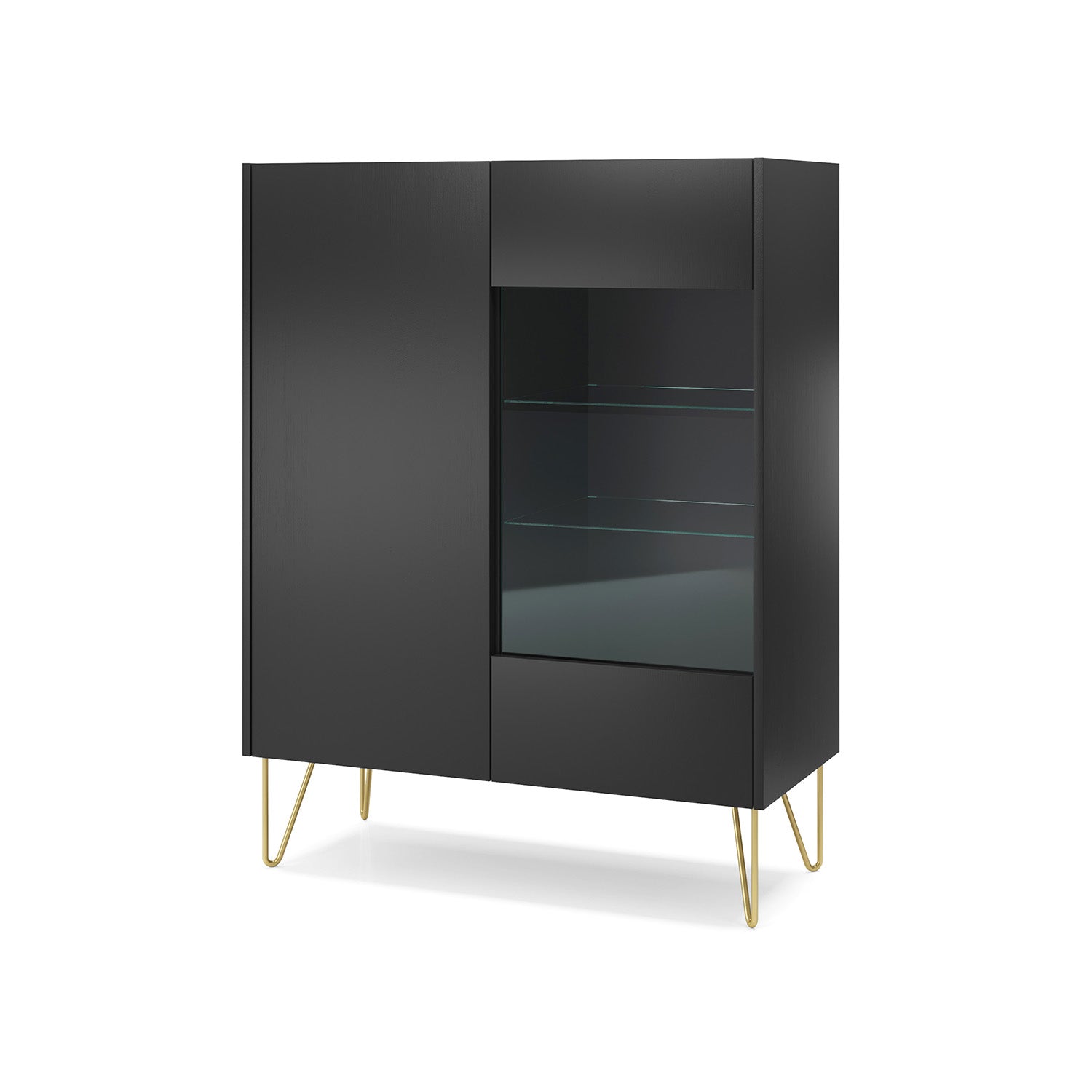 Harmony Cabinet - Schrank mit zwei Türen und Glasvitrine