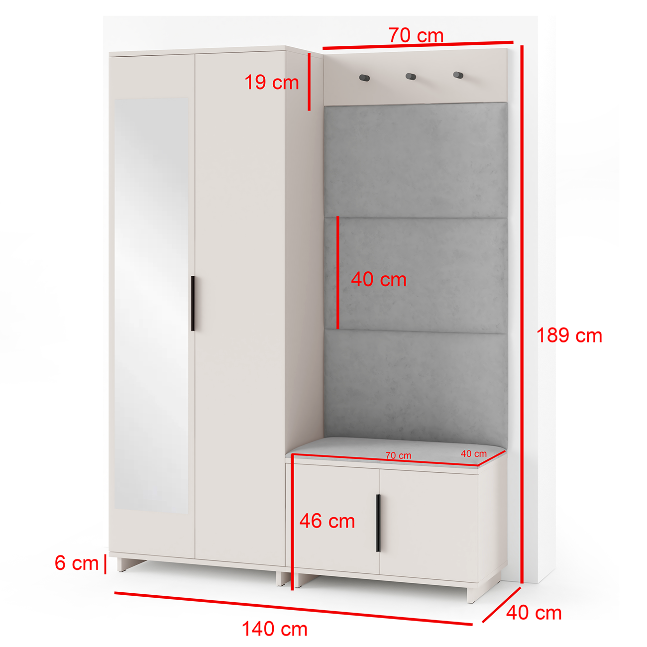 PK Bianco 3 Hallway Wardrobe Set - Brown