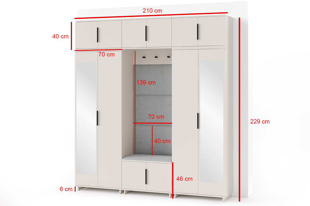 PK Bianco 2 Hallway Wardrobe Set - Graphite