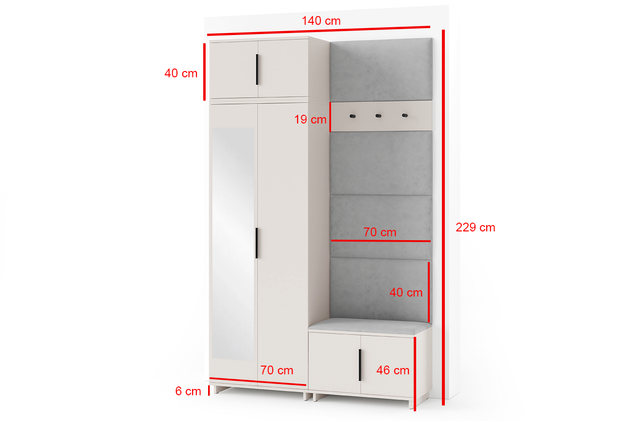 PK Bianco 4 Hallway Wardrobe Set - Graphite