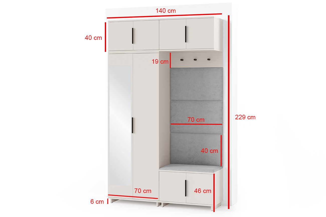 PK Bianco 1 Hallway Wardrobe Set - Bottle Green