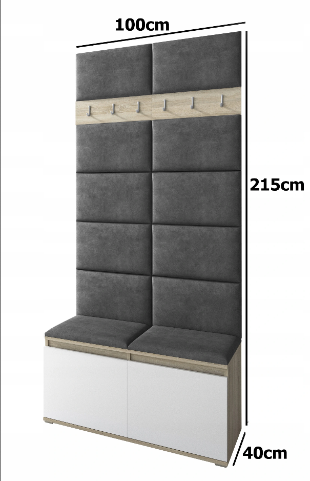 PK Emi 1 Hallway Wardrobe  Artisan Oak / Black - Orange