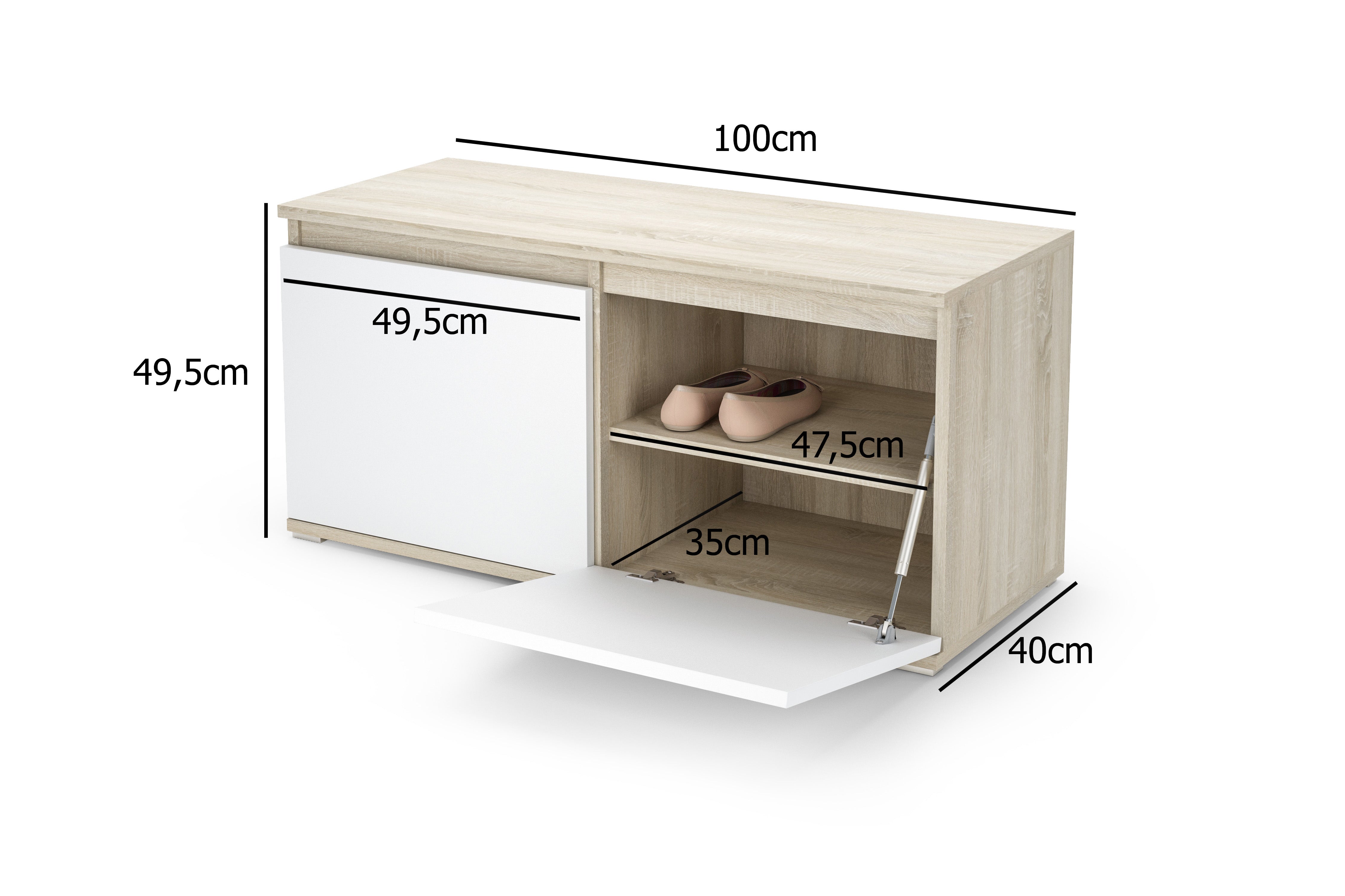 PK Emi 1 Hallway Wardrobe  Artisan Oak / Black - Aqua