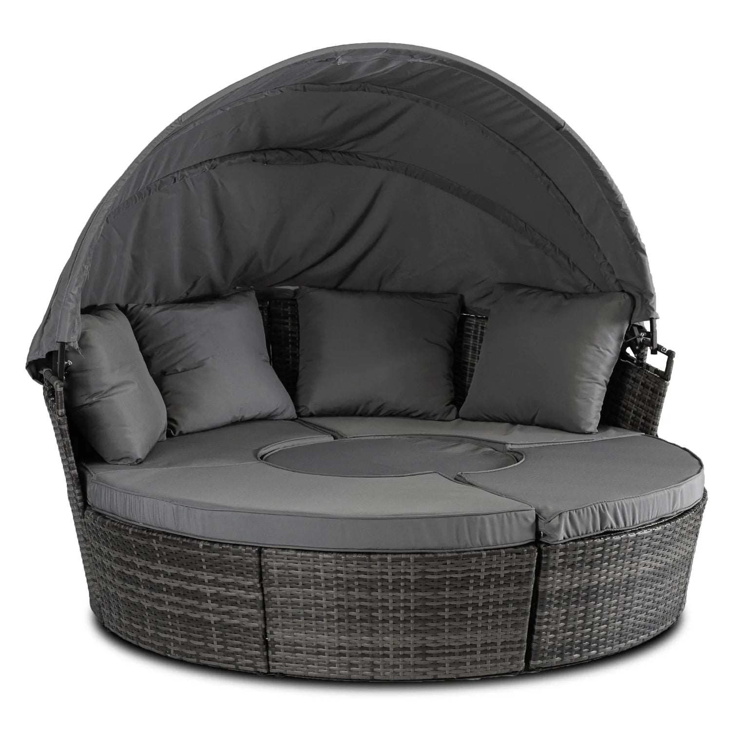Elite CALIFORNIA Outdoor-Insel – Graues Technorattan