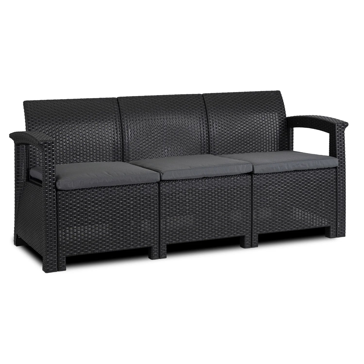 Elite BRANDON Gartenmöbel-Set – Schwarz/Dunkelgrau | Stilvolle &amp; komfortable Gartenlounge