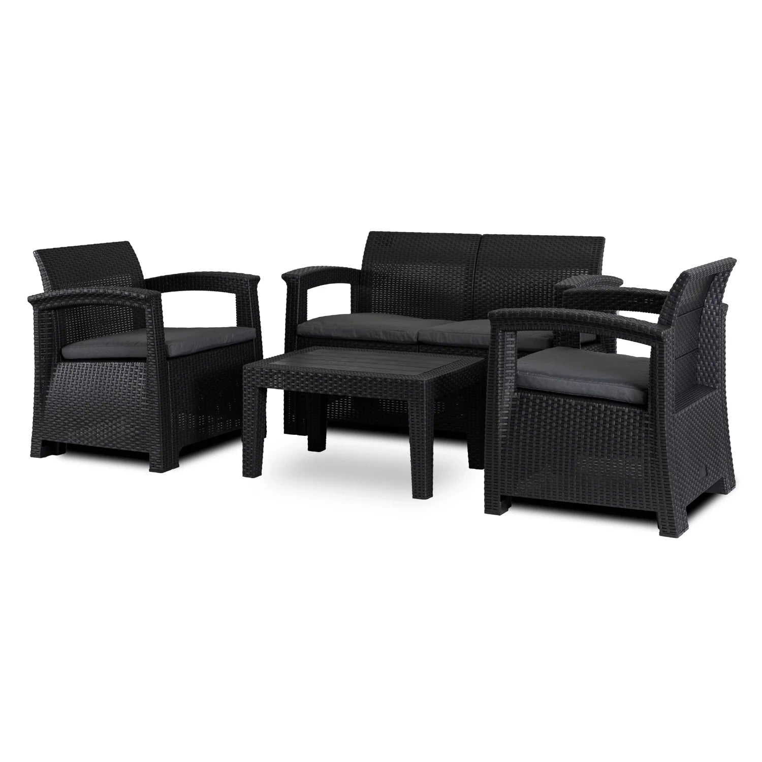 Elite COLUMBIA Gartenmöbel-Set – Schwarz &amp; Dunkelgrau