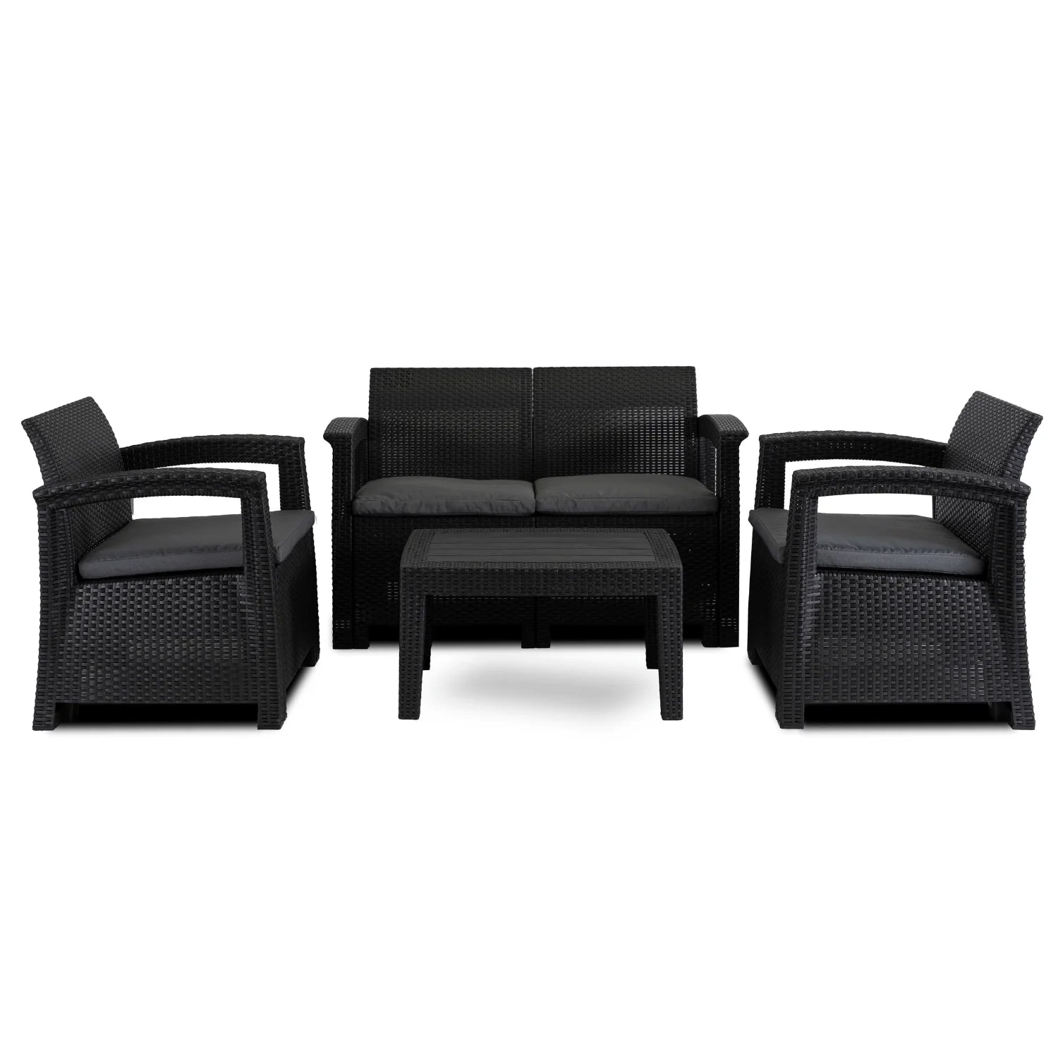 Elite COLUMBIA Gartenmöbel-Set – Schwarz &amp; Dunkelgrau