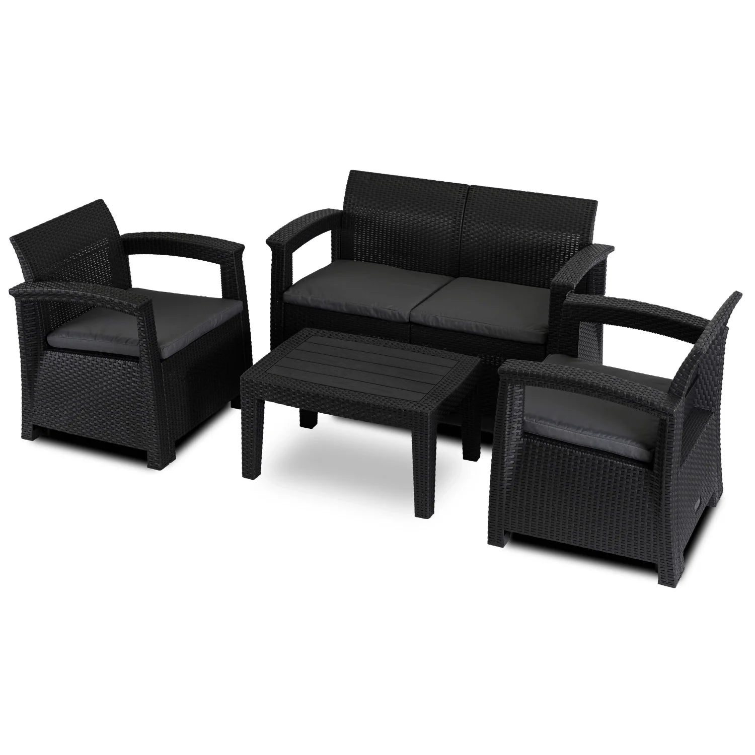 Elite COLUMBIA Gartenmöbel-Set – Schwarz &amp; Dunkelgrau