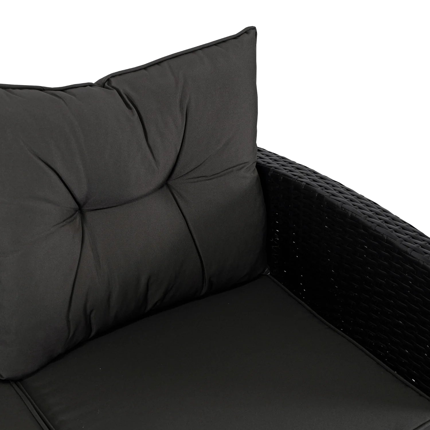 Elite DALLAS Gartenmöbel-Set Schwarz/Dunkelgrau - Luxuriöse Rattan-Gartenlounge