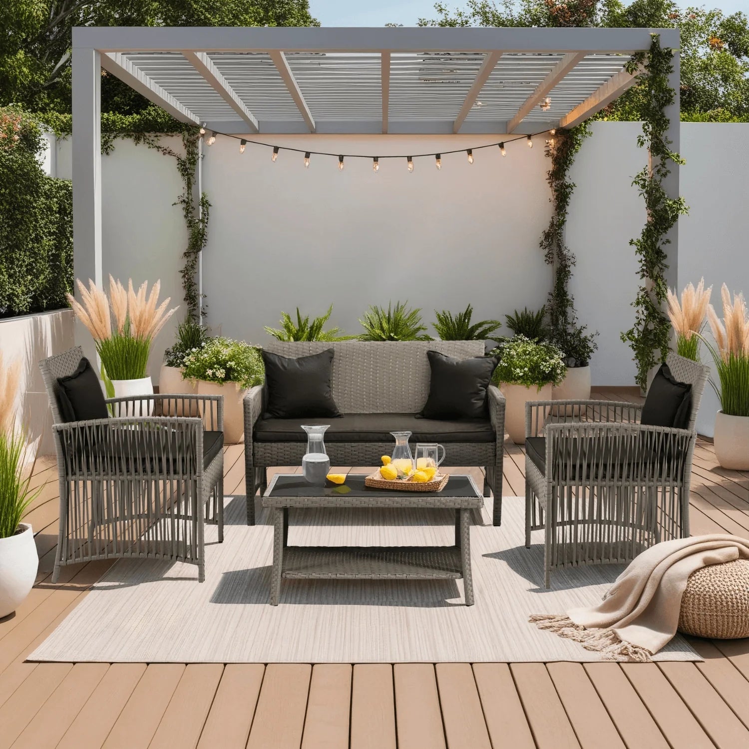 Elite FILADELFIA Gartenmöbel-Set – Beige &amp; Grau
