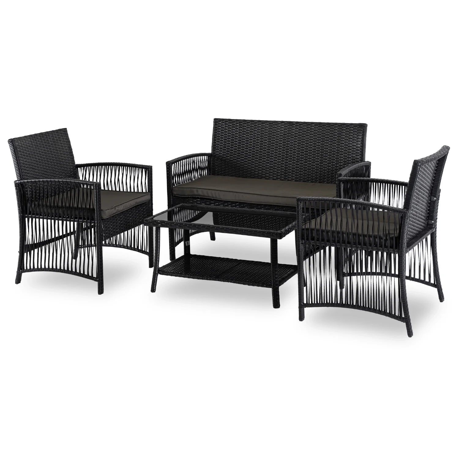 Elite FILADELFIA Gartenmöbel-Set – Schwarz