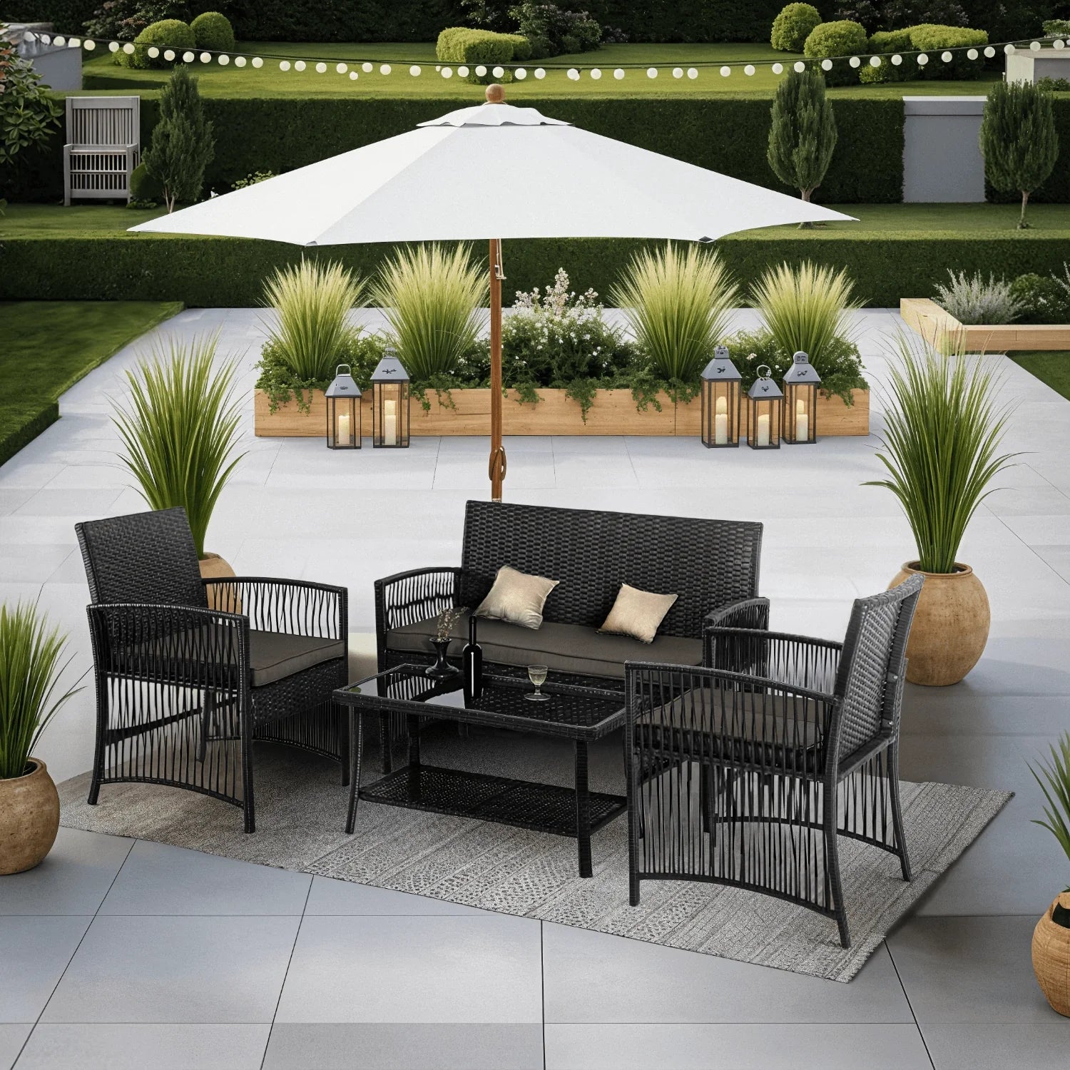 Elite FILADELFIA Gartenmöbel-Set – Schwarz