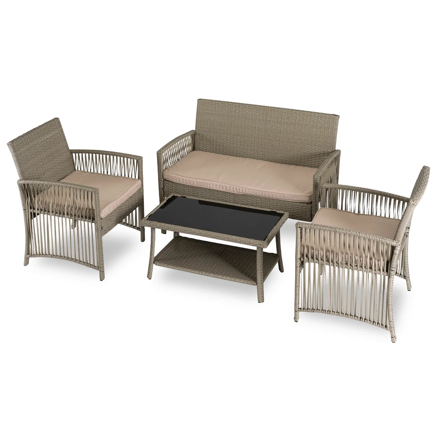 Elite FILADELFIA Gartenmöbel-Set – Grau &amp; Beige