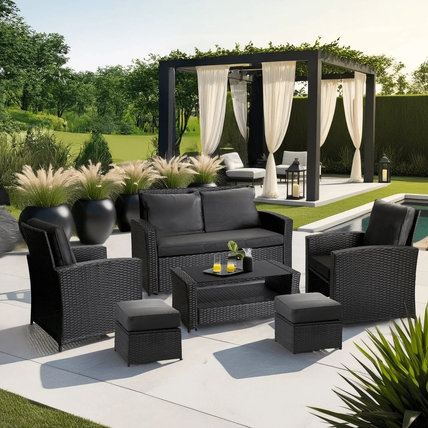 Elite FLORYDA Gartenmöbel-Set – Dunkelgrau