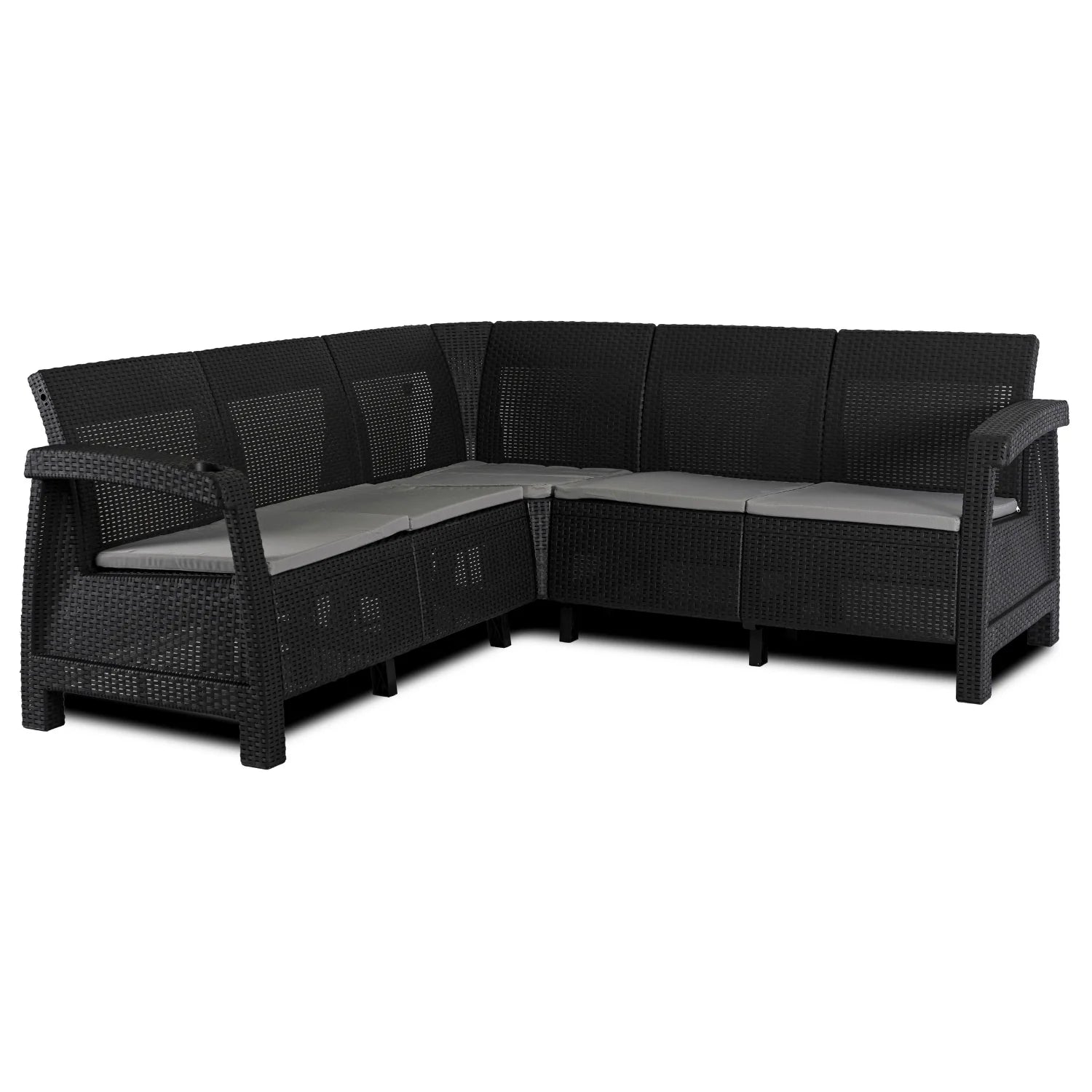 Elite INDIANA Gartenmöbel-Set Schwarz/Grau – Moderne &amp; vielseitige Gartenlounge