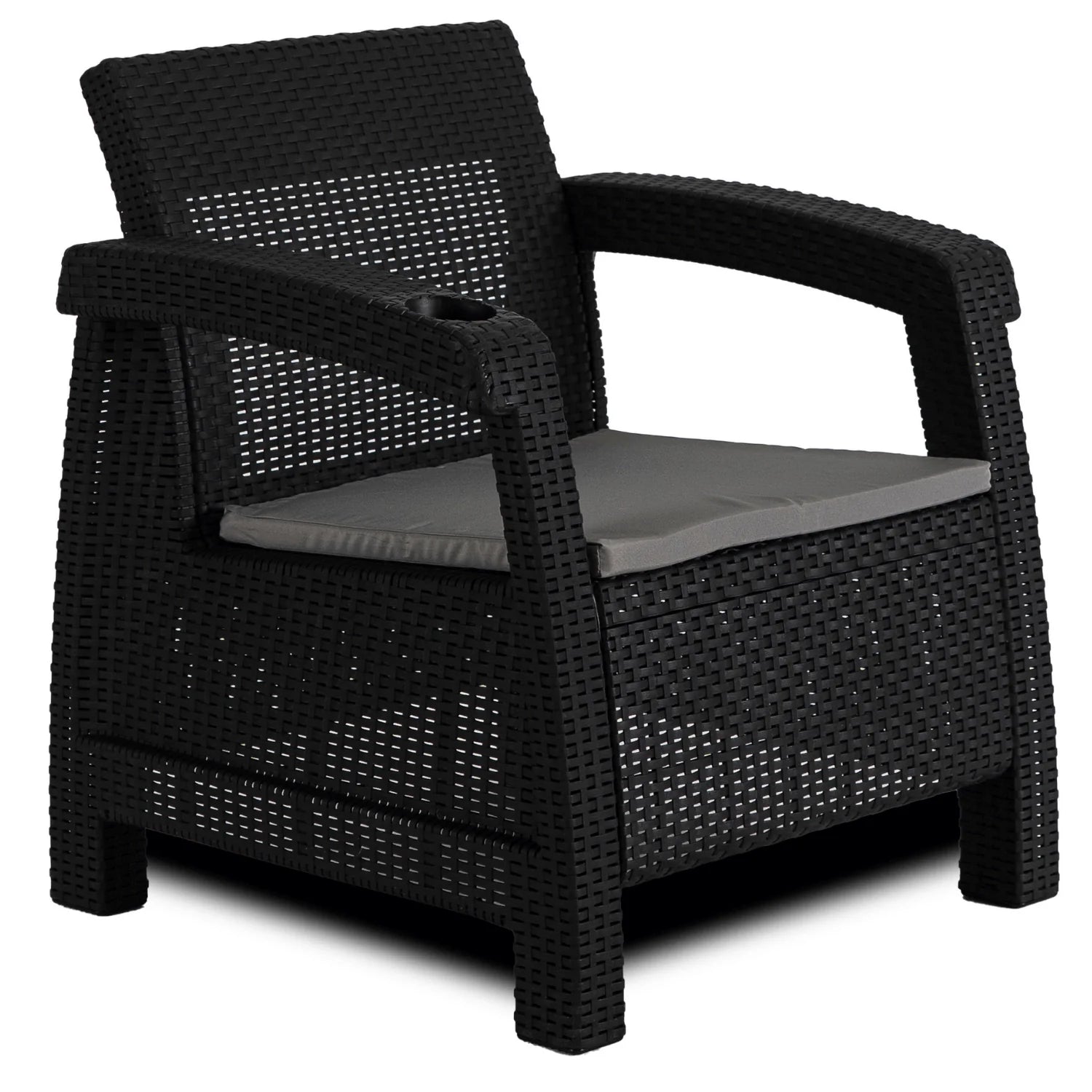 Elite INDIANA Gartenmöbel-Set Schwarz/Grau – Moderne &amp; vielseitige Gartenlounge