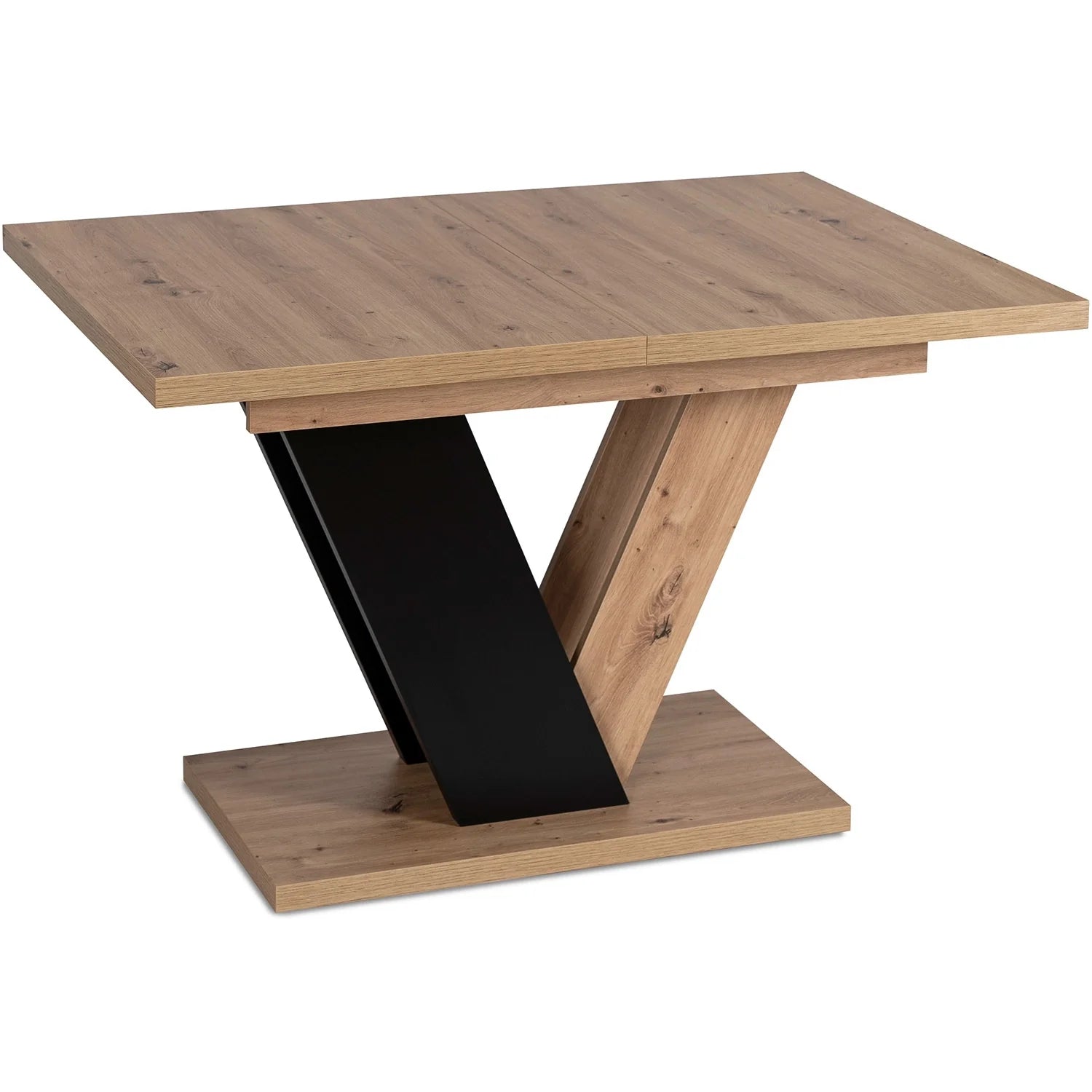 Elite CLARK Extendable Dining Set – 120-160 cm Artisan Oak Table & 4 TEX Dark Gray Chairs