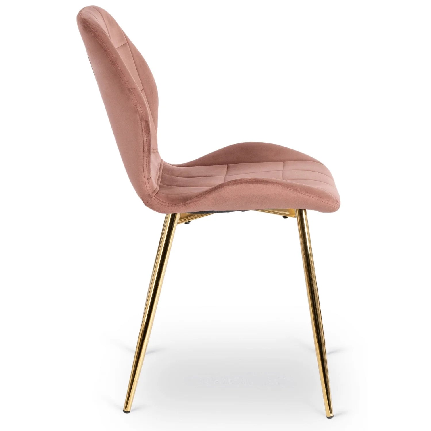 Elite TINGA Esszimmergarnitur – 100 cm schwarzer/goldener Tisch und 4 IRYS rosa Stühle