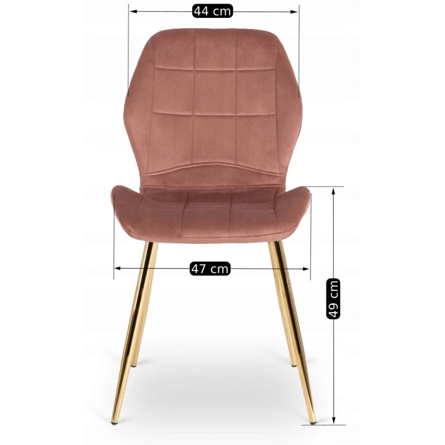 Elite TINGA Esszimmergarnitur – 100 cm schwarzer/goldener Tisch und 4 IRYS rosa Stühle
