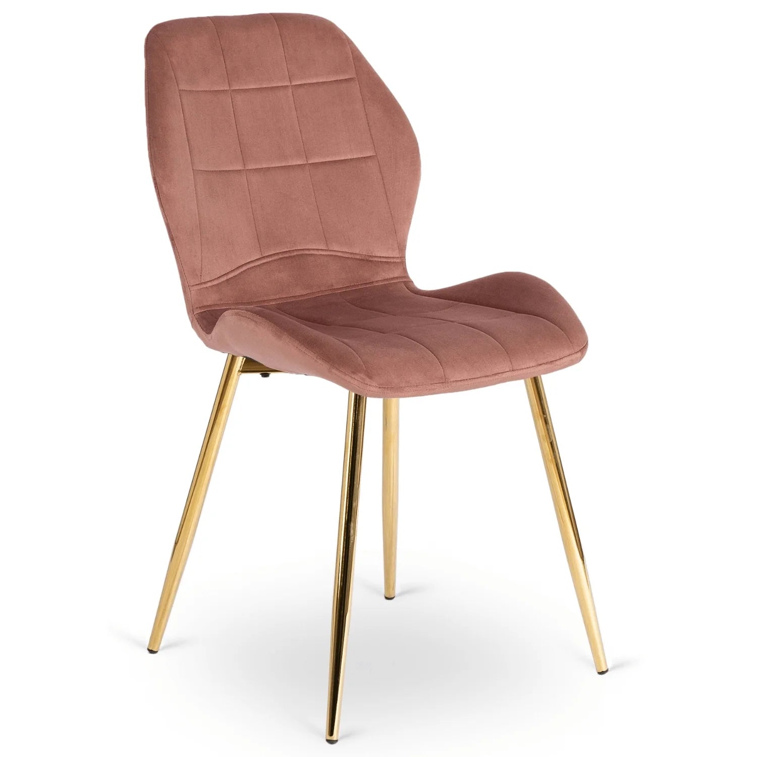 Elite TINGA Esszimmergarnitur – 100 cm schwarzer/goldener Tisch und 4 IRYS rosa Stühle